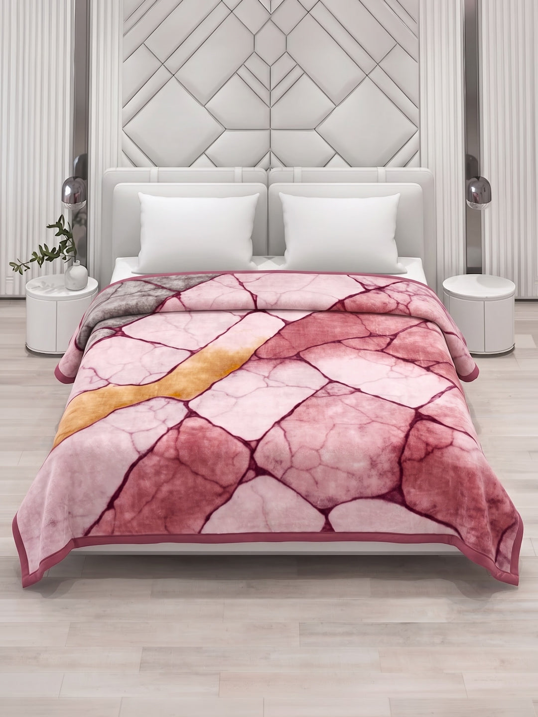 Printed Double Bed 2 Ply 1150 GSM Blanket for Winter (Edenberg), Weight 6.1 kg