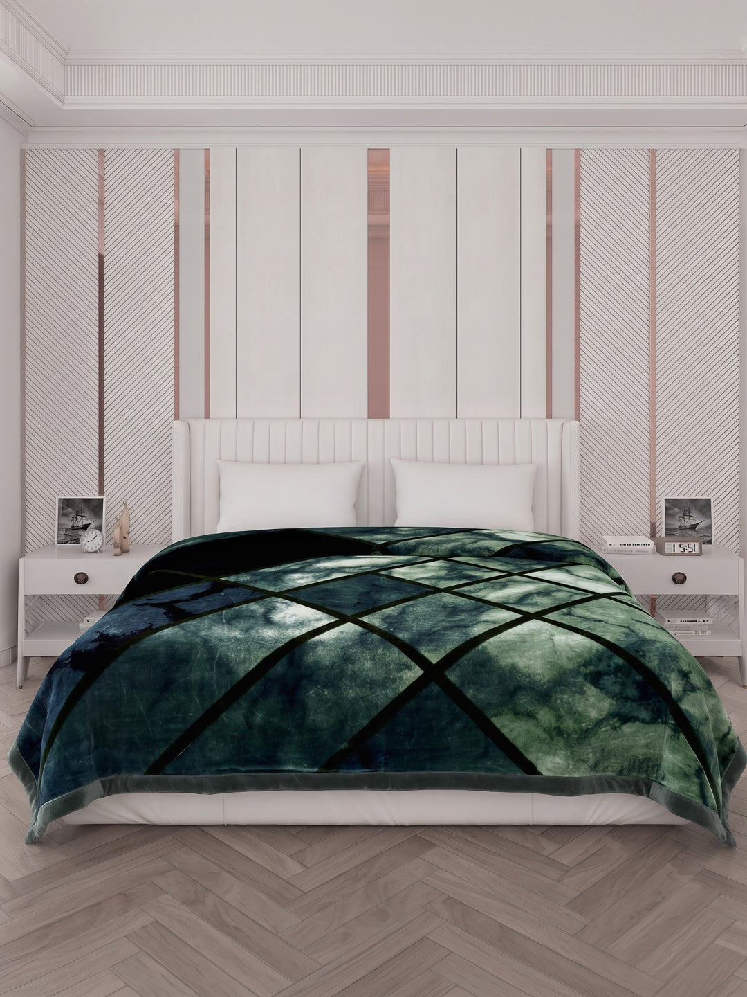 Printed Double Bed 2 Ply 1150 GSM Blanket for Winter (Edenberg), Weight 6.1 kg