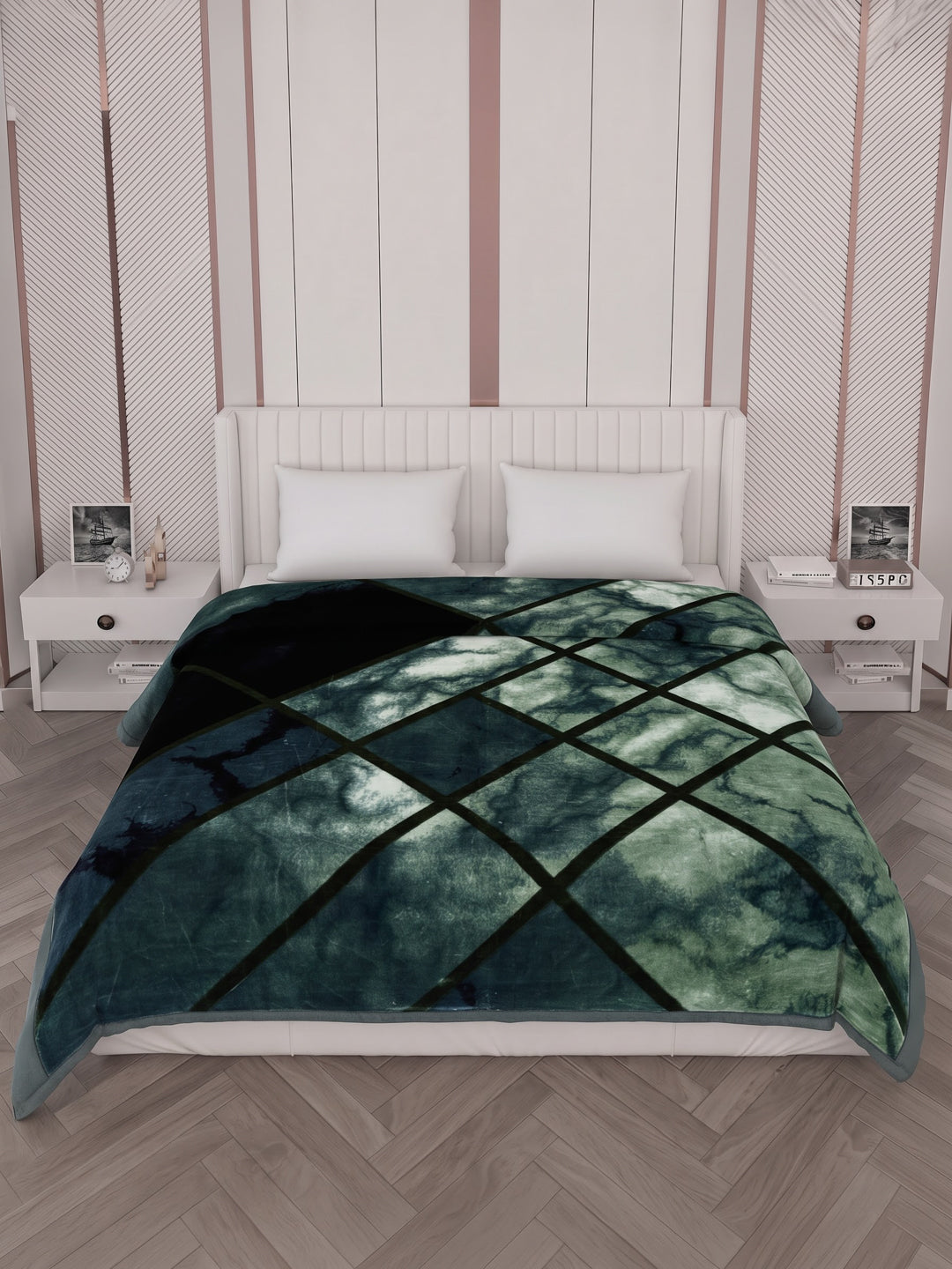 Printed Double Bed 2 Ply 1150 GSM Blanket for Winter (Edenberg), Weight 6.1 kg