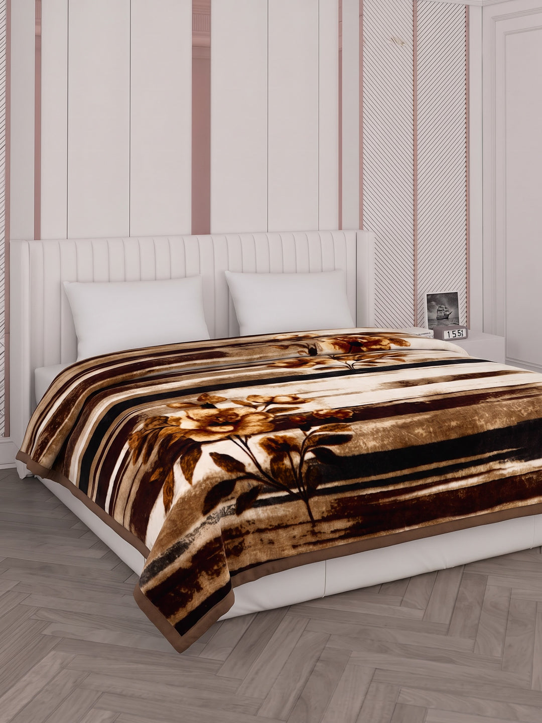 Printed Double Bed 2 Ply 1150 GSM Blanket for Winter (Edenberg), Weight 6.1 kg