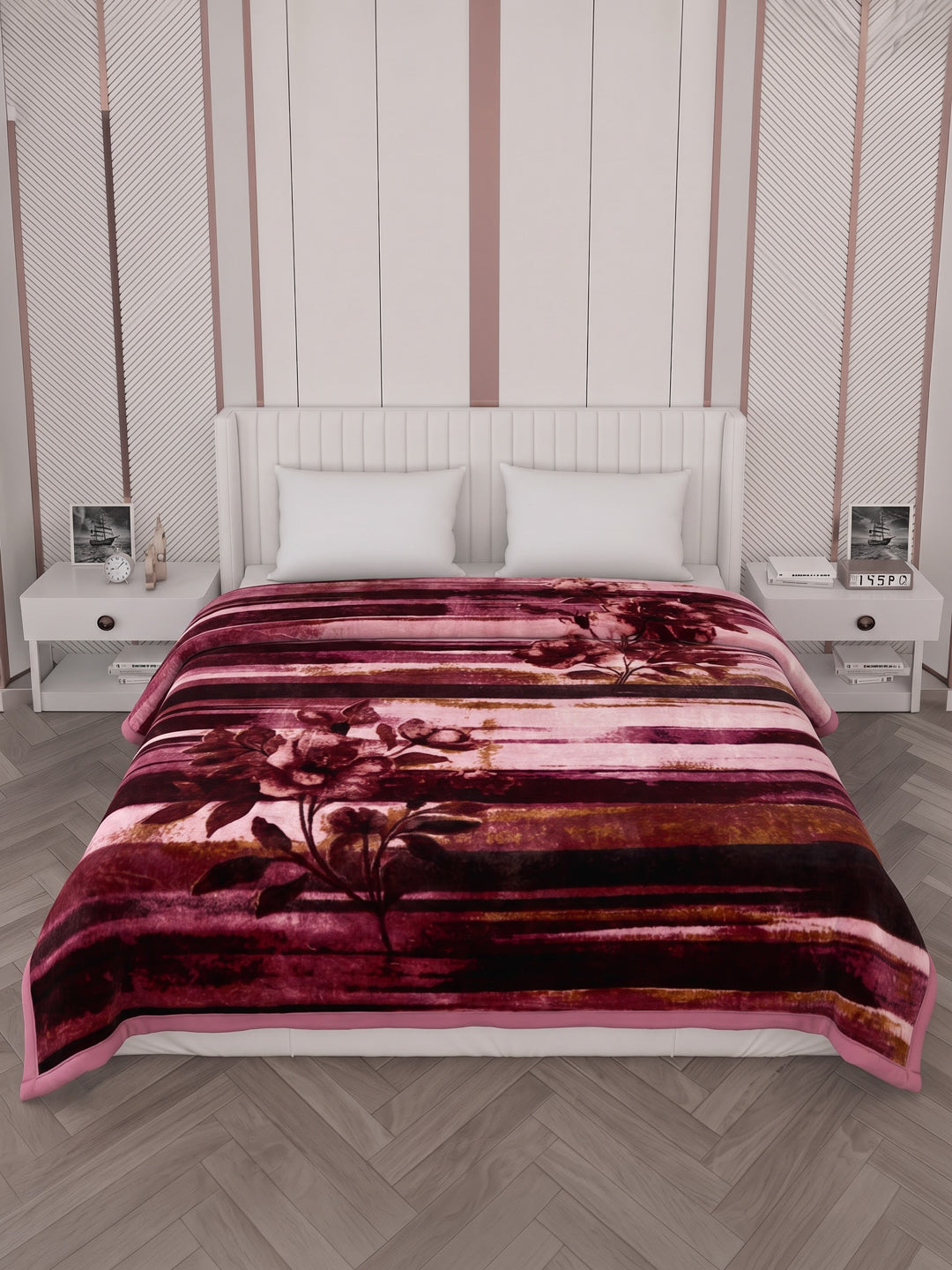 Printed Double Bed 2 Ply 1150 GSM Blanket for Winter (Edenberg), Weight 6.1 kg