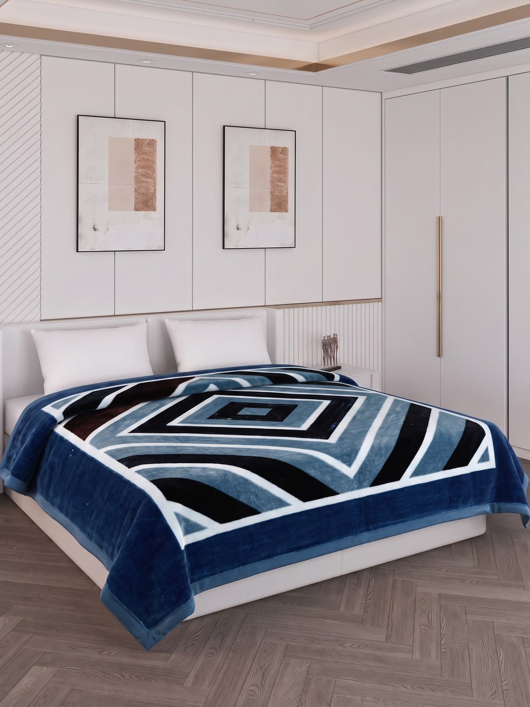 Printed Double Bed 2 Ply 1150 GSM Blanket for Winter (Edenberg), Weight 6.1 kg
