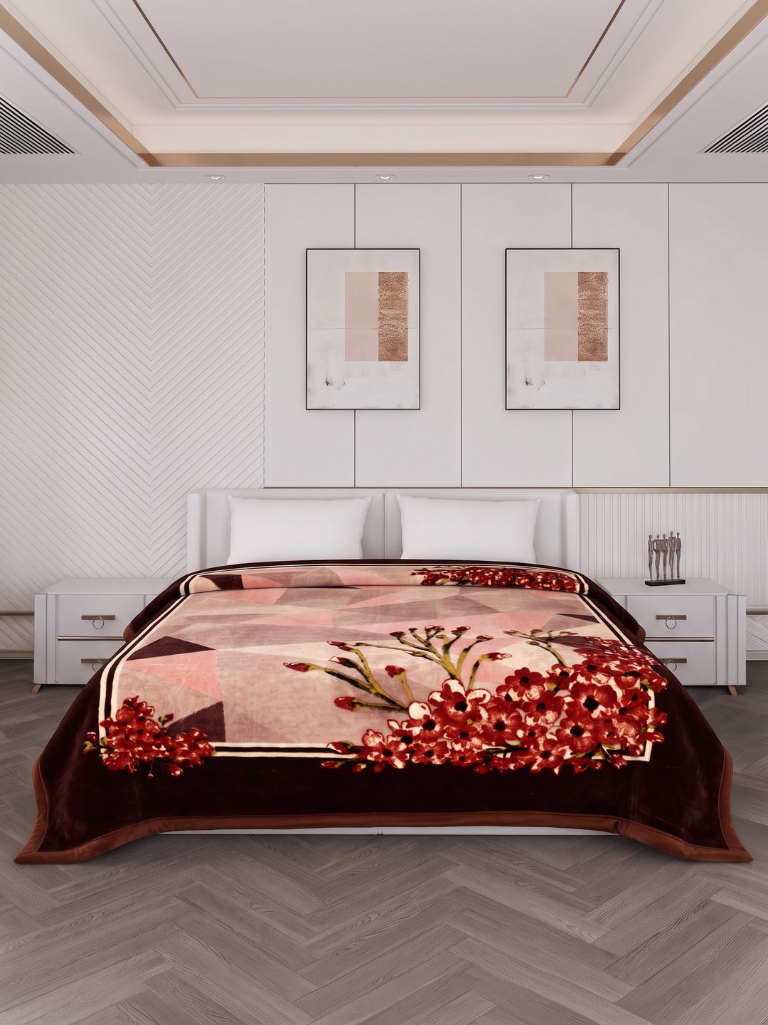 Printed Double Bed 2 Ply 1150 GSM Blanket for Winter (Edenberg), Weight 6.1 kg
