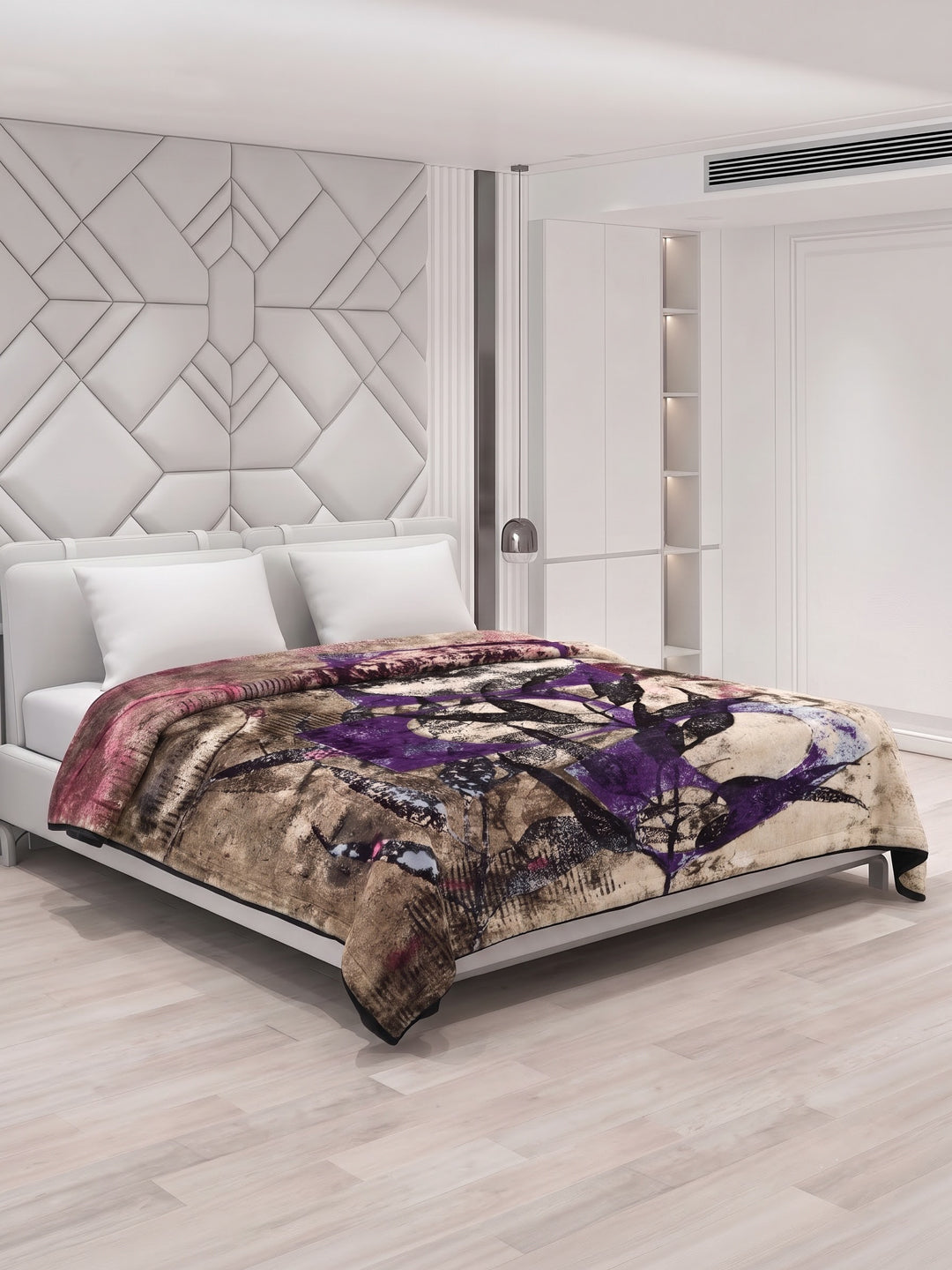 Printed Double Bed 3 Ply 890 GSM Blanket for Winter (Gulnar), Weight 4.7 kg