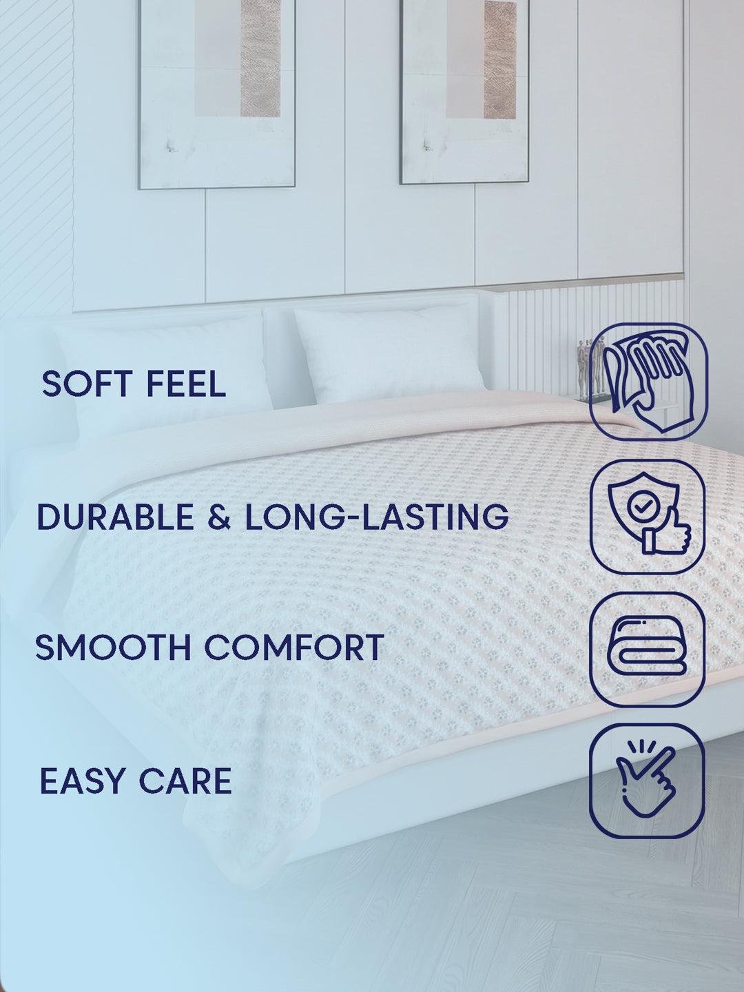 Printed Double Bed 2 Ply 470 GSM Blanket for Winter (Abstract), Weight 2.5 kg