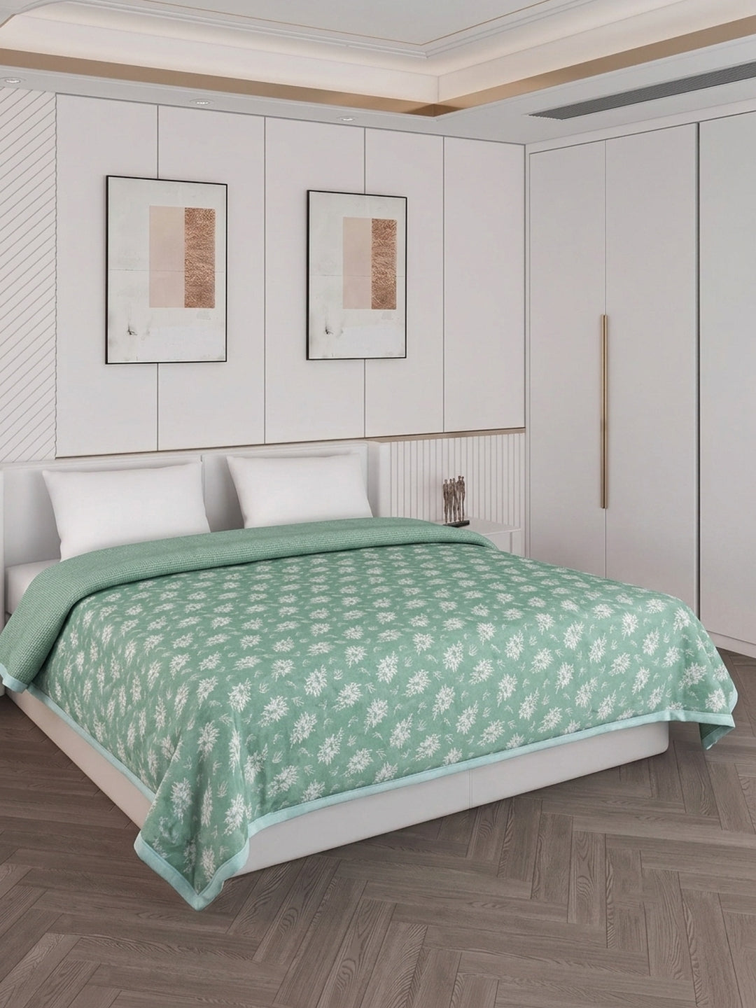 Printed Double Bed 2 Ply 470 GSM Blanket for Winter (Abstract), Weight 2.5 kg