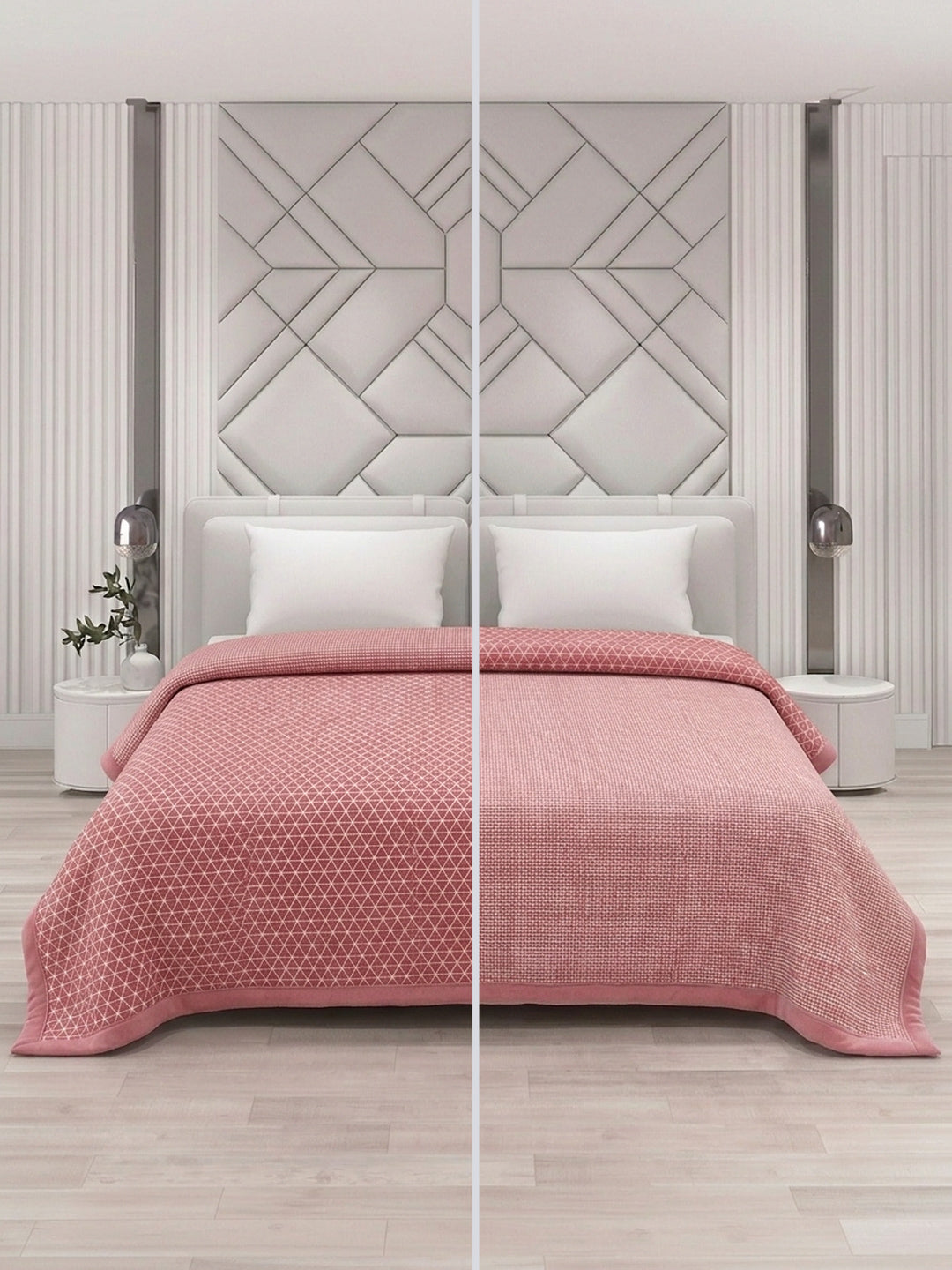 Printed Double Bed 2 Ply 470 GSM Blanket for Winter (Abstract), Weight 2.5 kg