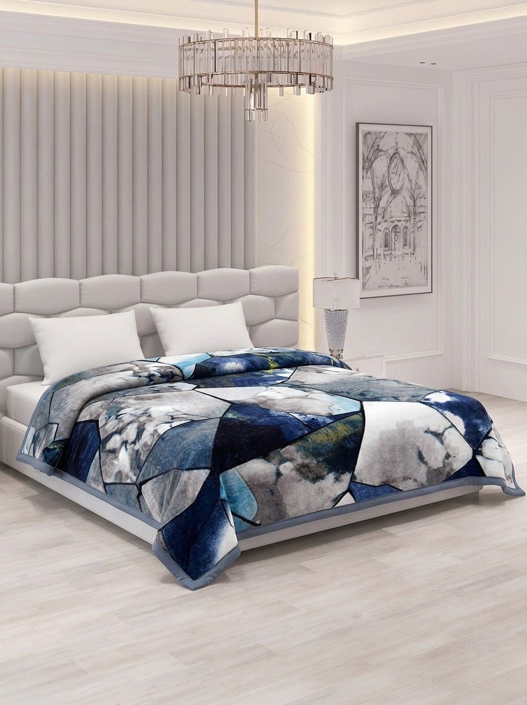 Printed Double Bed 1 Ply 420 GSM Blanket for Winter (Java), Weight 2 kg