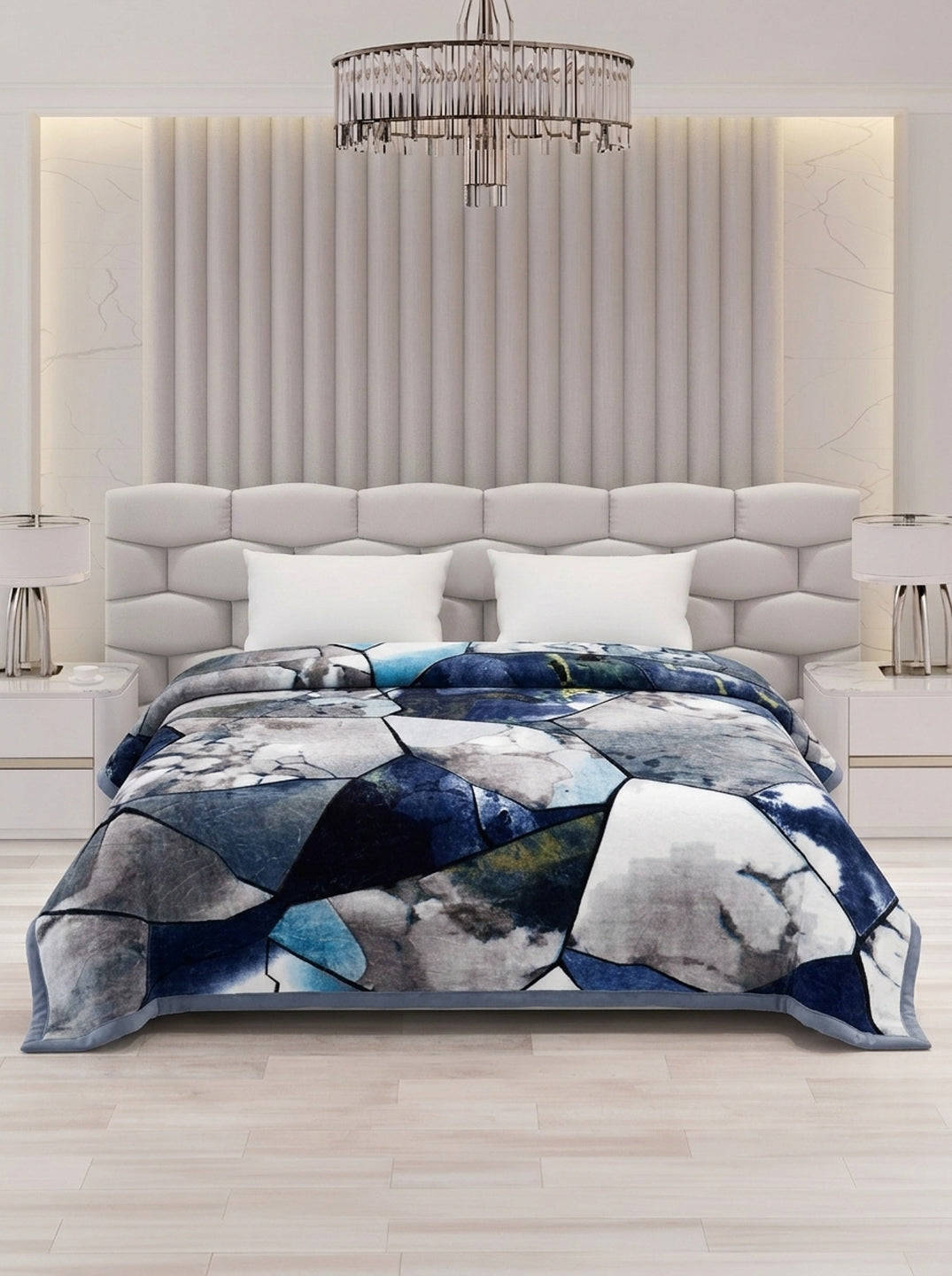 Printed Double Bed 1 Ply 420 GSM Blanket for Winter (Java), Weight 2 kg
