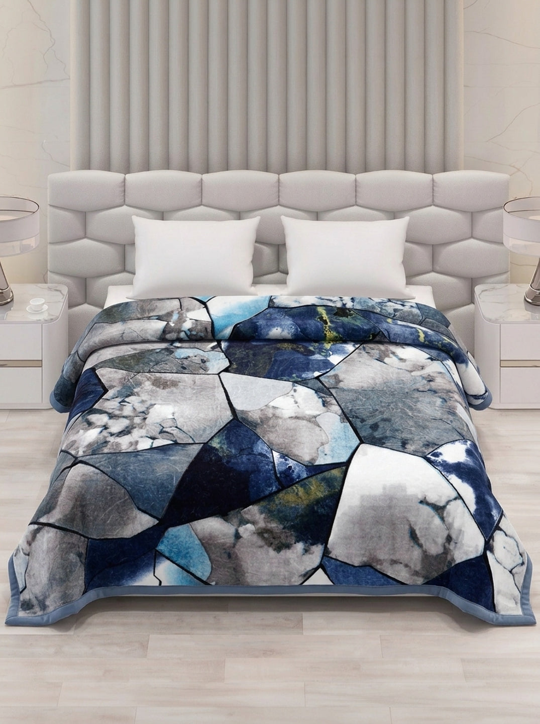 Printed Double Bed 1 Ply 420 GSM Blanket for Winter (Java), Weight 2 kg