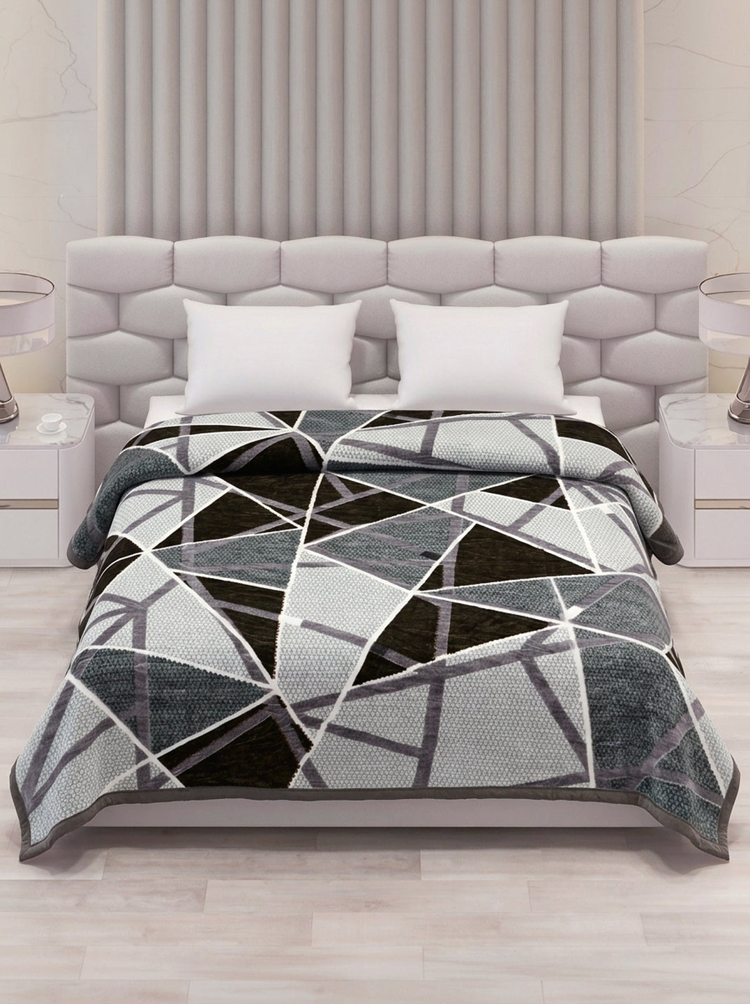 Printed Double Bed 1 Ply 420 GSM Blanket for Winter (Java), Weight 2 kg