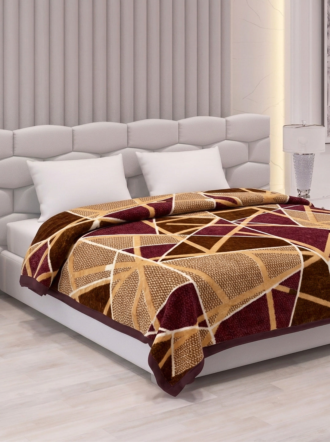 Printed Double Bed 1 Ply 420 GSM Blanket for Winter (Java), Weight 2 kg