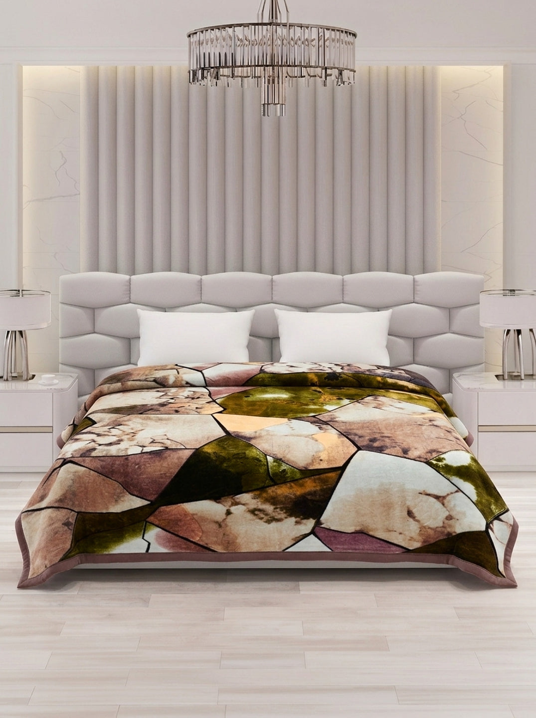 Printed Double Bed 1 Ply 420 GSM Blanket for Winter (Java), Weight 2 kg
