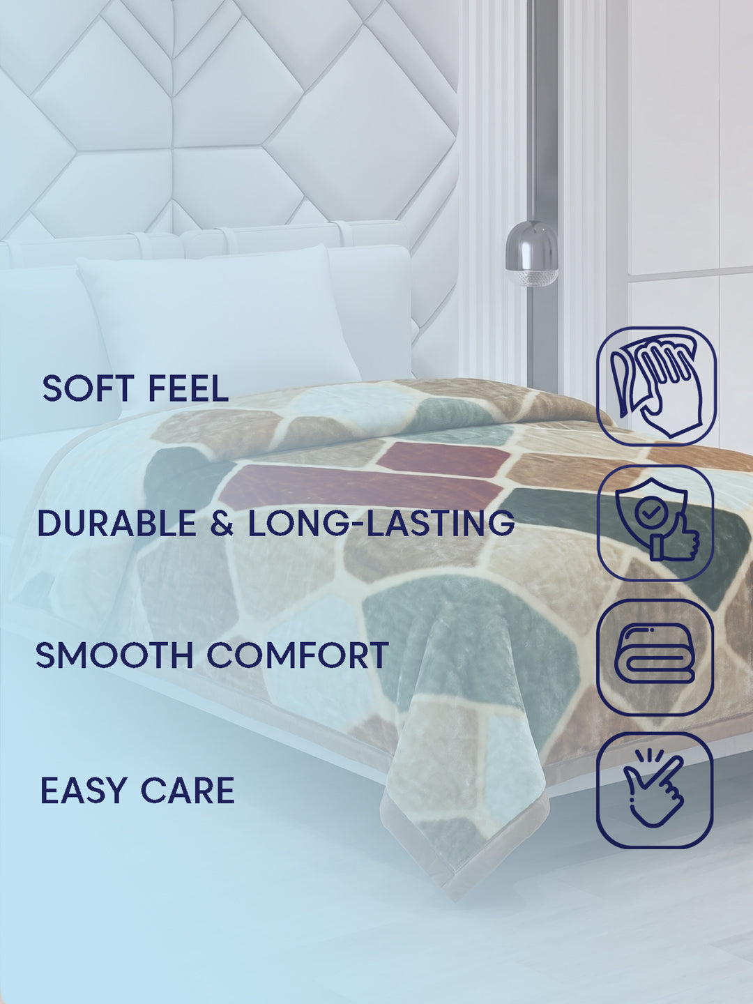 Printed Single Bed 2 Ply 890 GSM Blanket for Winter (Lavish), Weight 3.15 kg