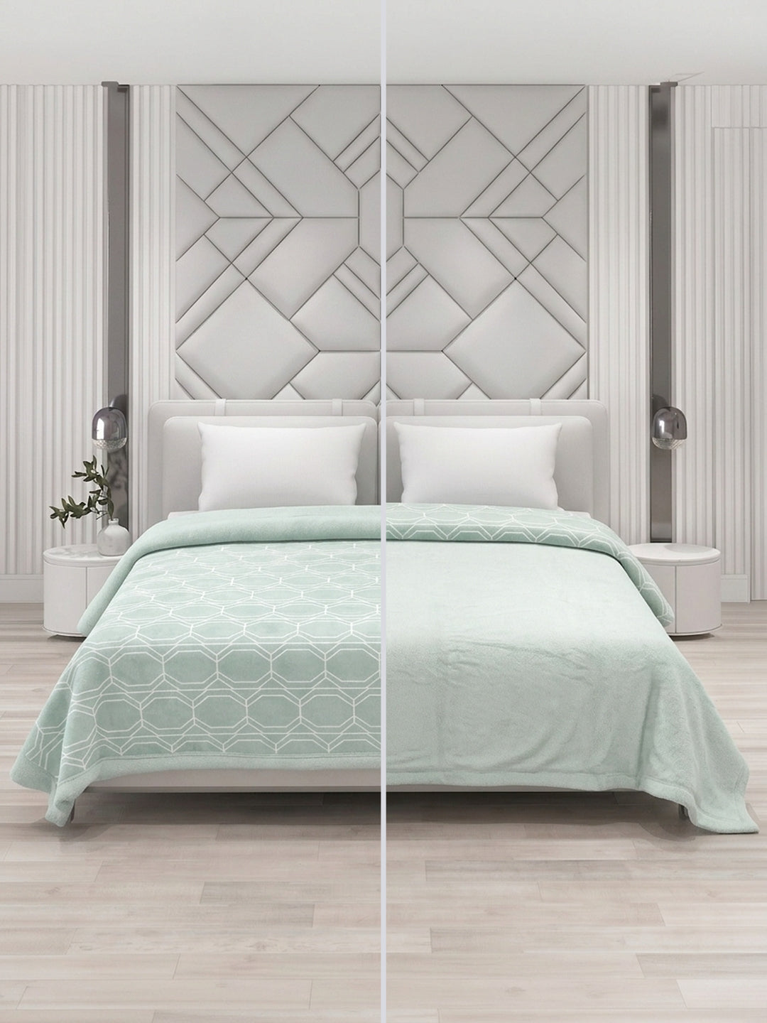 Printed Double Bed 2 Ply 470 GSM Blanket for Winter (Monaco), Weight 2.5 kg