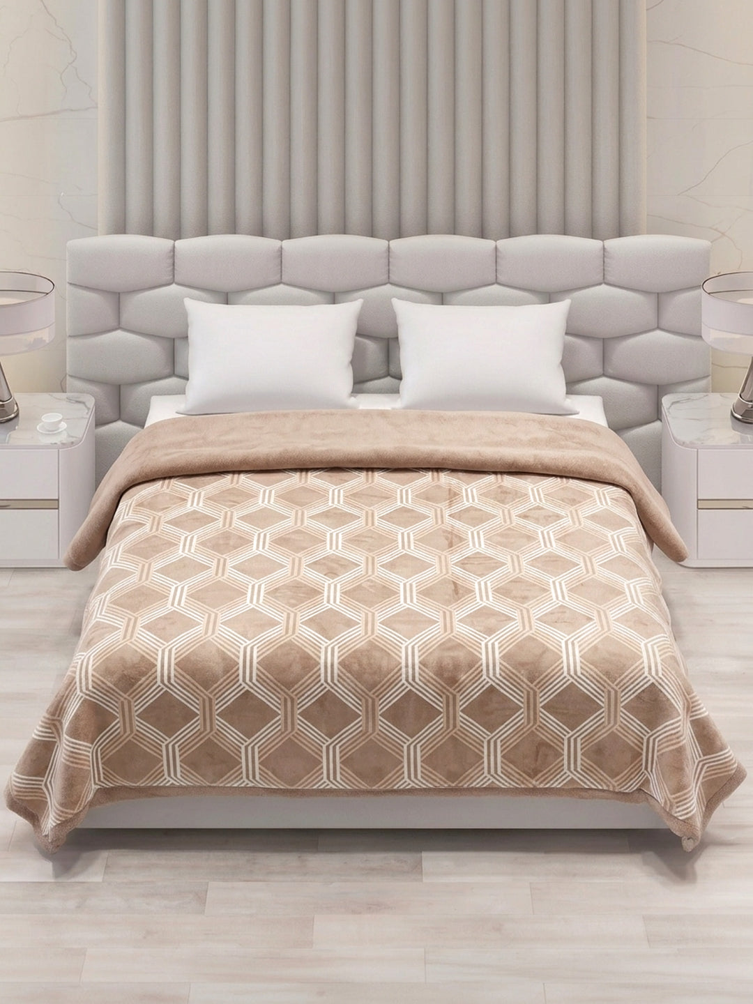 Printed Double Bed 2 Ply 470 GSM Blanket for Winter (Monaco), Weight 2.5 kg