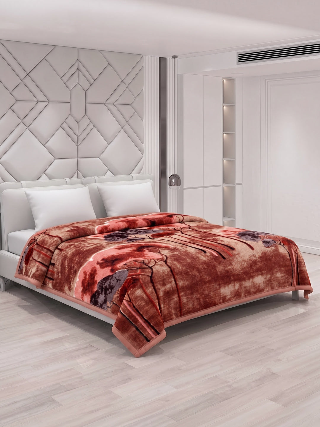 Printed Double Bed 2 Ply 870 GSM Blanket for Winter (Moon Valley), Weight 4.6 kg