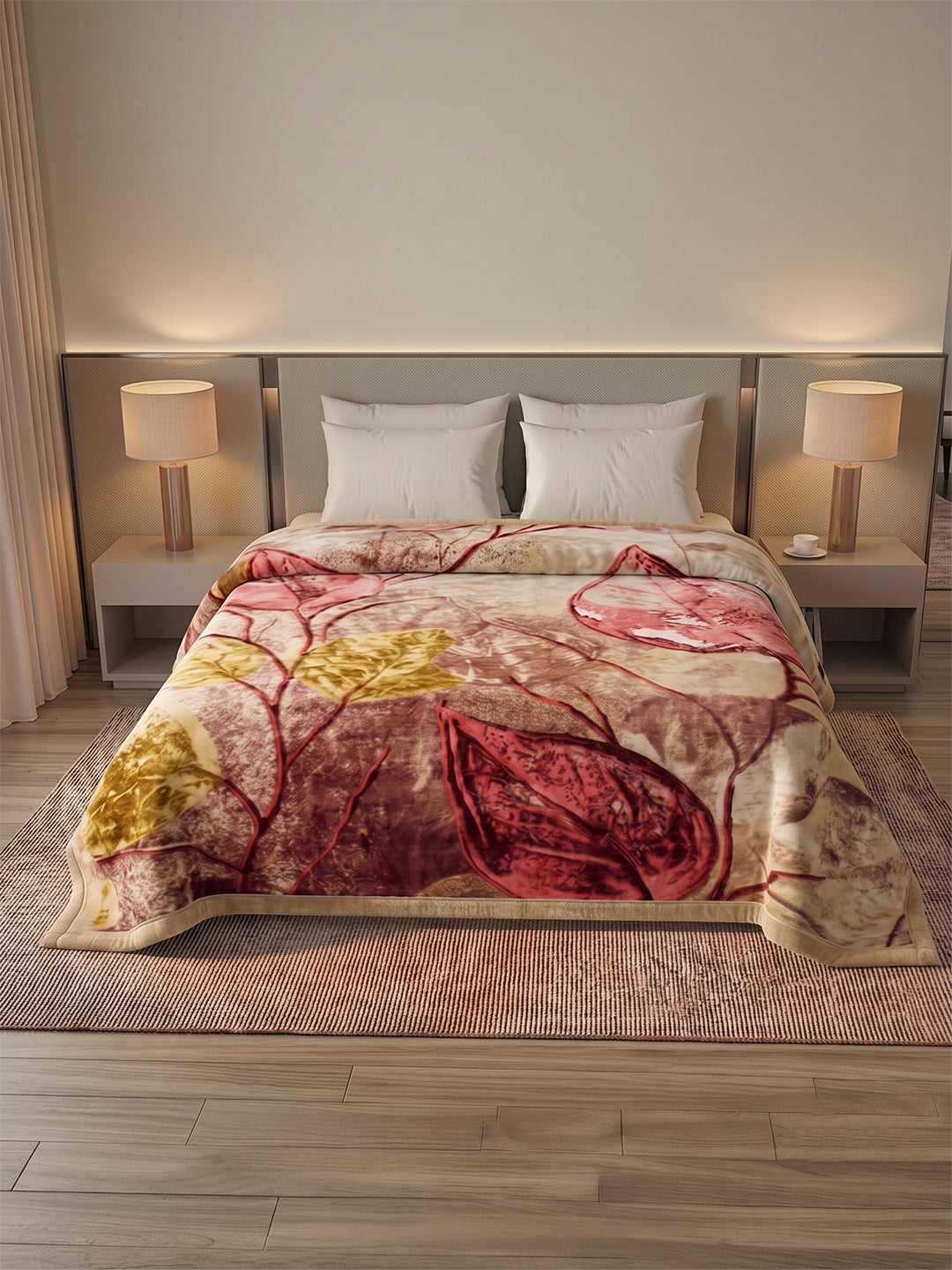 Printed Double Bed 2 Ply 990 GSM Blanket for Winter (Parker), Weight 5.25 kg