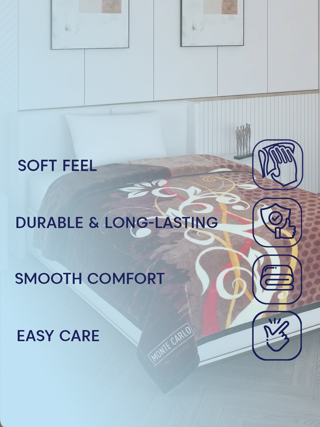 Printed Single Bed 1 Ply 520 GSM Blanket for Winter (Relation Plus), Weight 1.7 kg