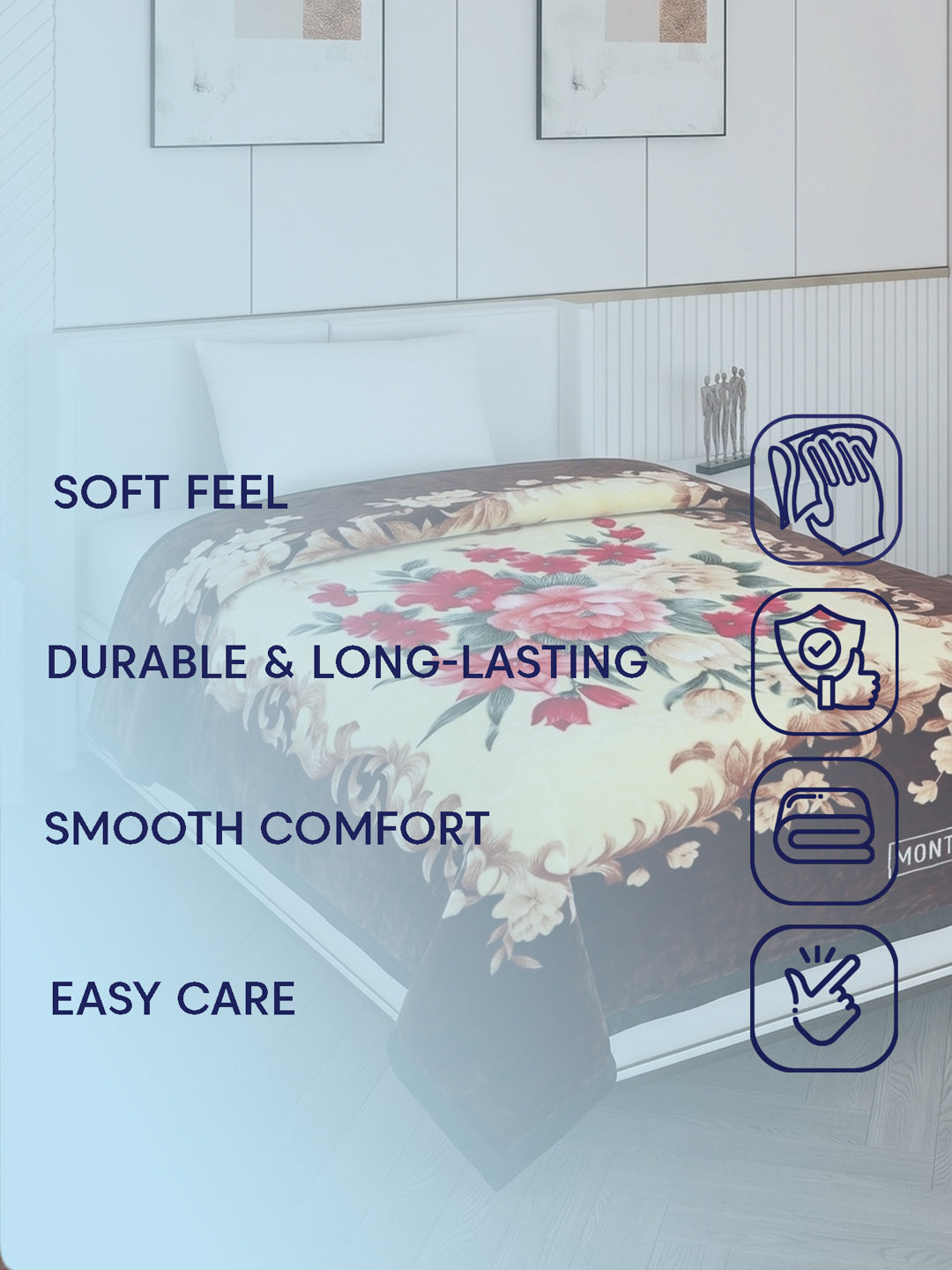 Printed Single Bed 1 Ply 520 GSM Blanket for Winter (Relation Plus), Weight 1.7 kg