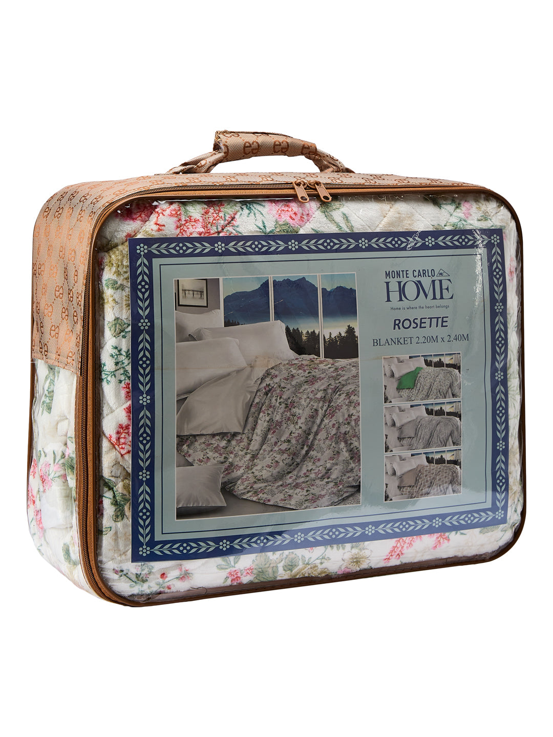 Floral Print Double Bed 3 Ply 470 GSM Blanket for Winter (Rosette), Weight 2.5 kg