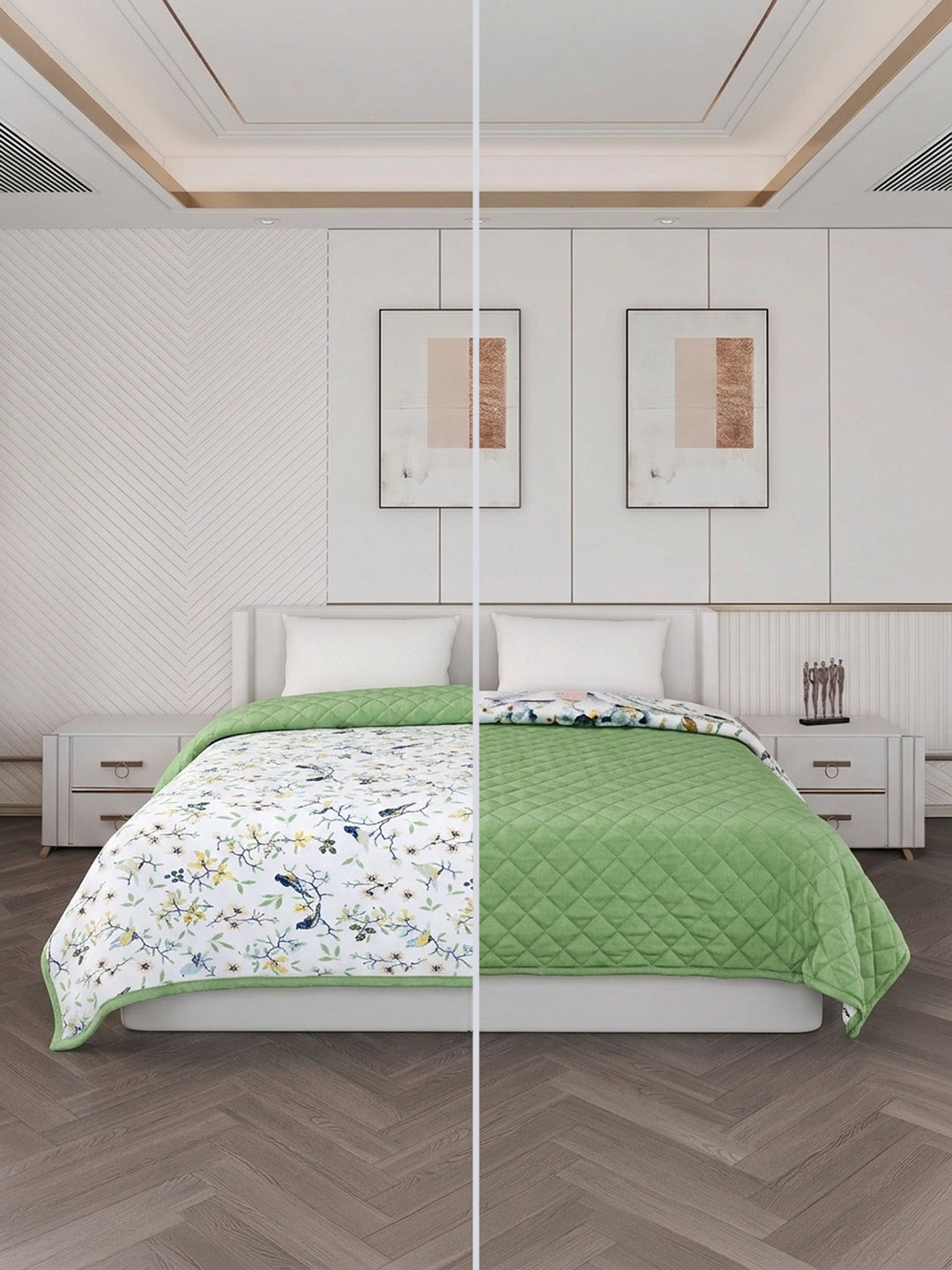 Floral Print Double Bed 3 Ply 470 GSM Blanket for Winter (Rosette), Weight 2.5 kg
