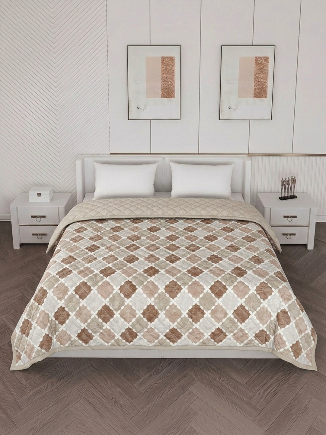 Printed Double Bed 3 Ply 470 GSM Blanket for Winter (Rosette), Weight 2.5 kg