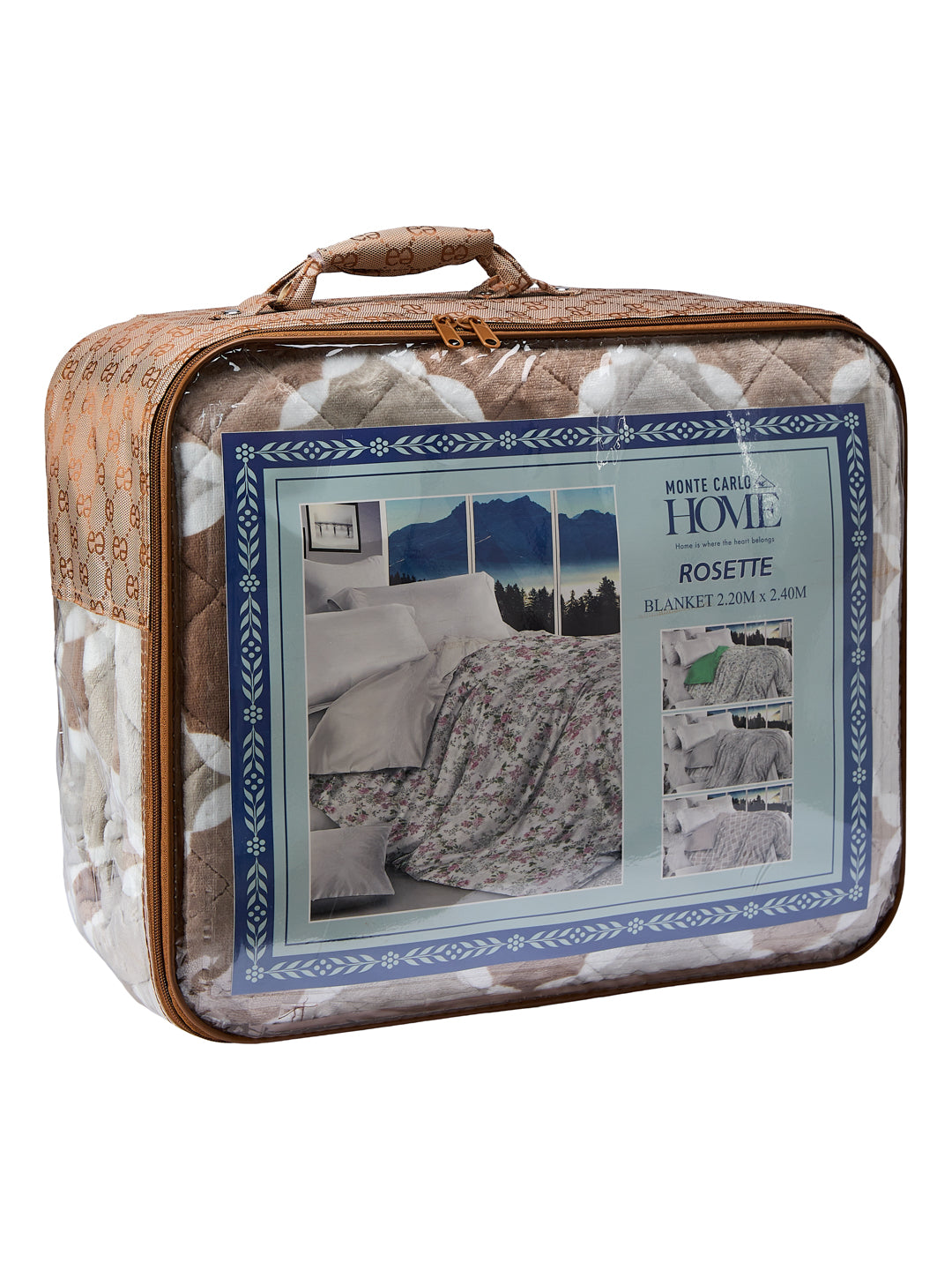 Printed Double Bed 3 Ply 470 GSM Blanket for Winter (Rosette), Weight 2.5 kg