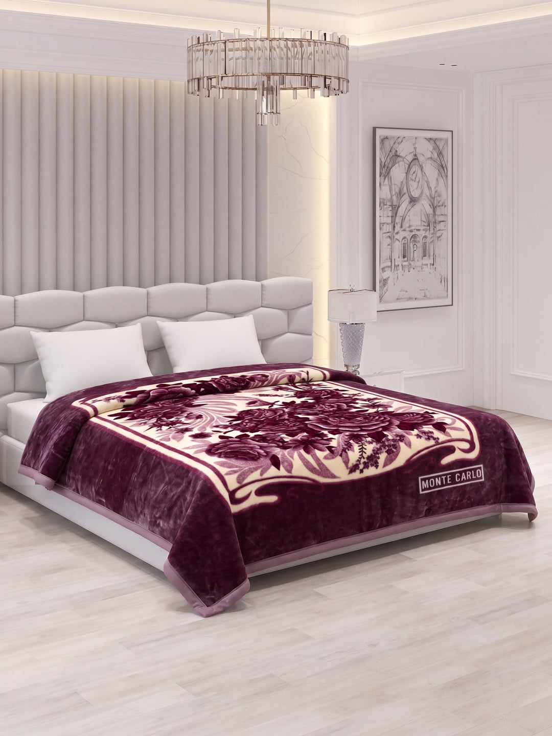 Printed Double Bed 3 Ply 1300 GSM Blanket for Winter (Rustom), Weight 7 kg