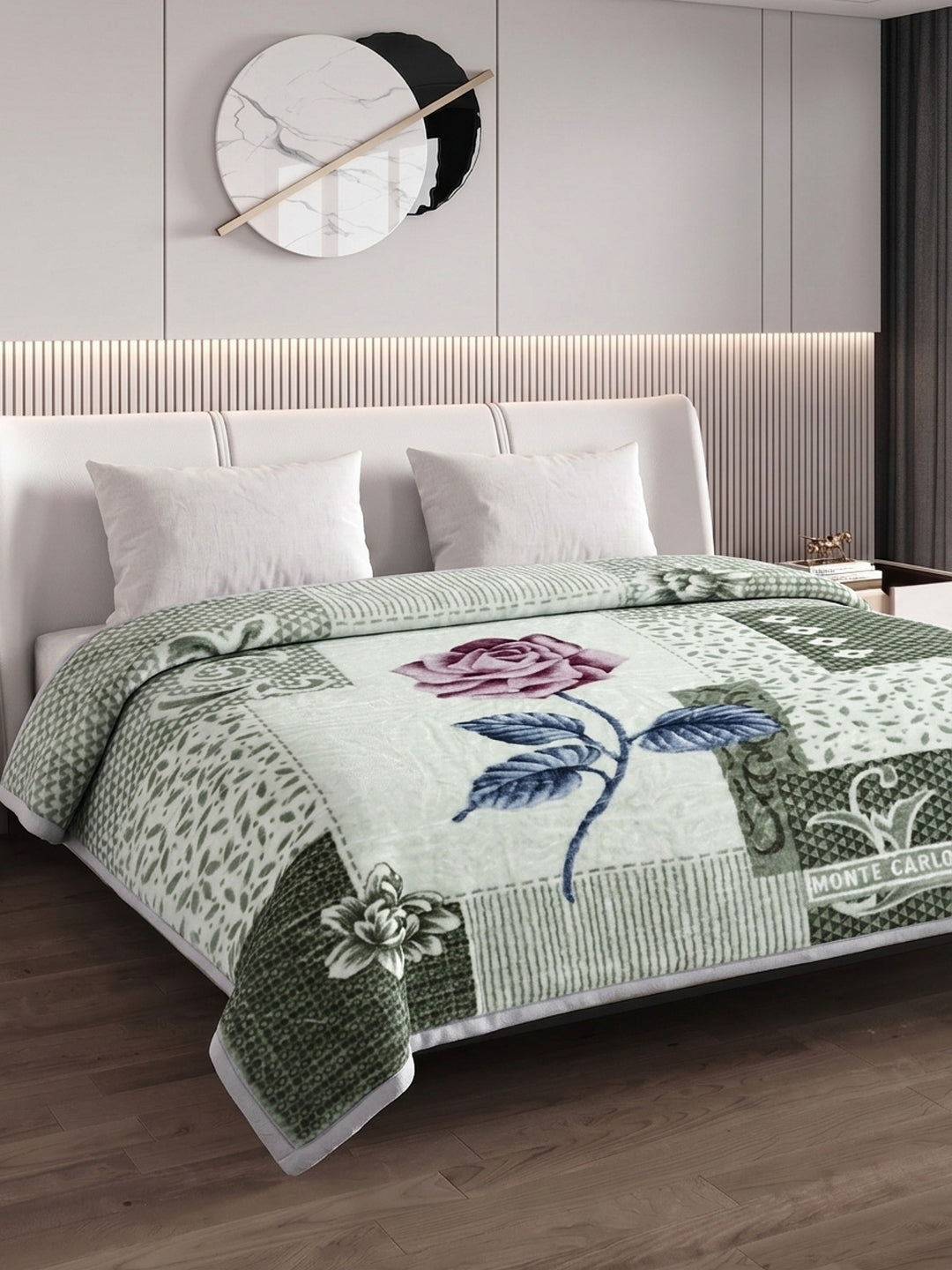 Printed Double Bed 3 Ply 1300 GSM Blanket for Winter (Rustom), Weight 7 kg