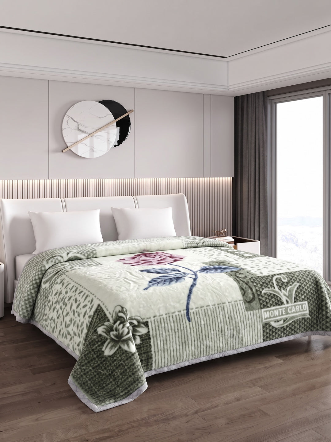 Printed Double Bed 3 Ply 1300 GSM Blanket for Winter (Rustom), Weight 7 kg