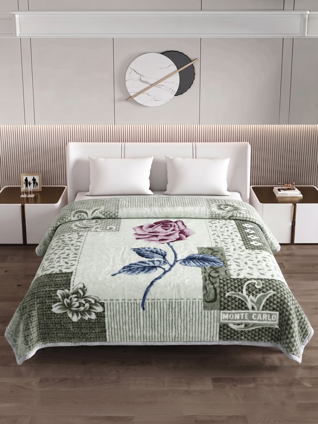 Printed Double Bed 3 Ply 1300 GSM Blanket for Winter (Rustom), Weight 7 kg