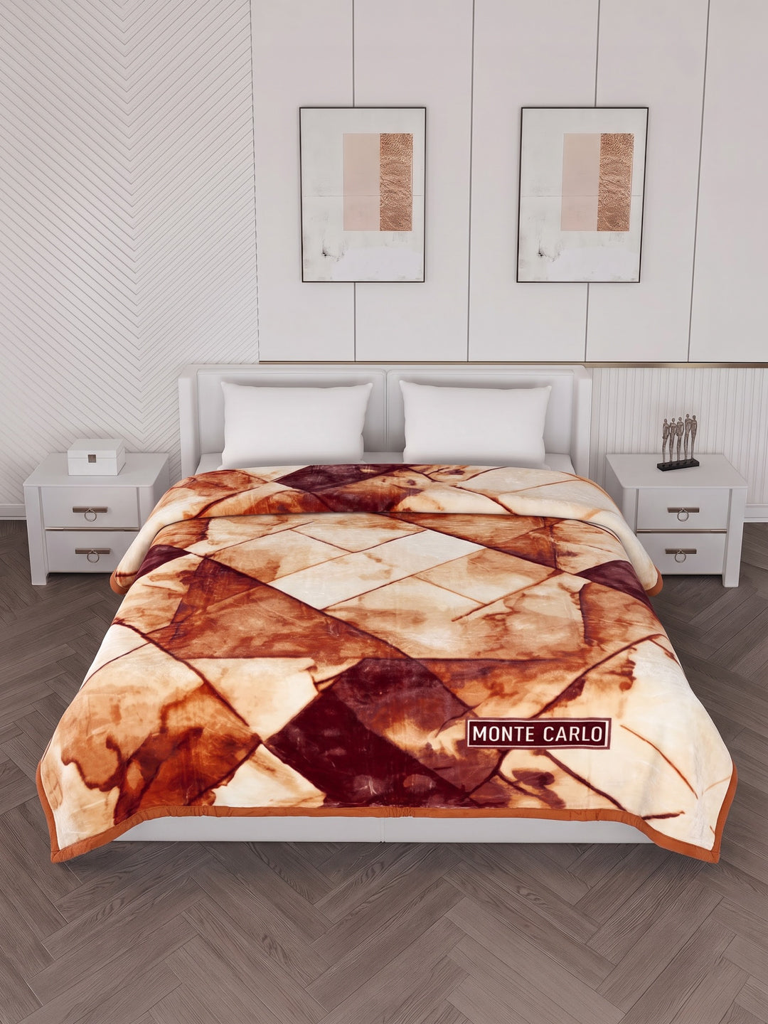 Printed Double Bed 2 Ply 600 GSM Blanket for Winter (Samuel Plus), Weight 3.15 kg