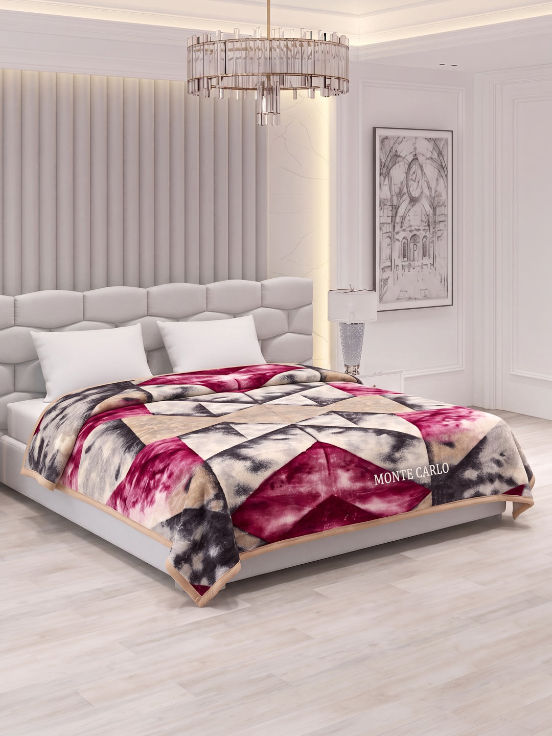 Printed Double Bed 2 Ply 600 GSM Blanket for Winter (Samuel Plus), Weight 3.15 kg