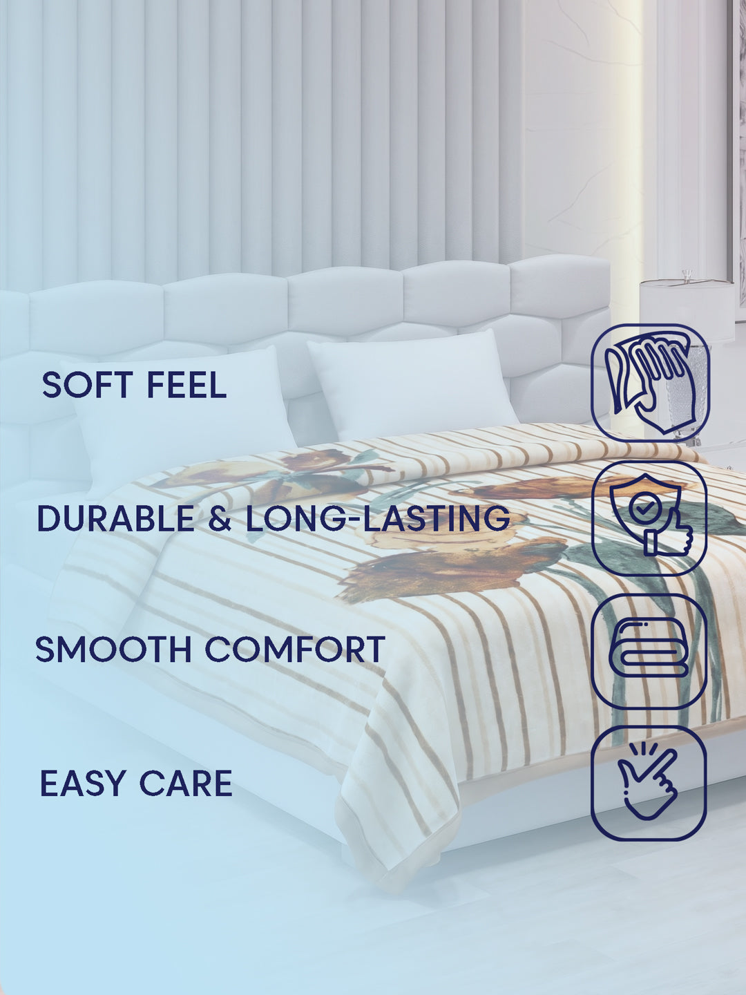 Printed Double Bed 2 Ply 950 GSM Blanket for Winter (Sensation), Weight 5 kg