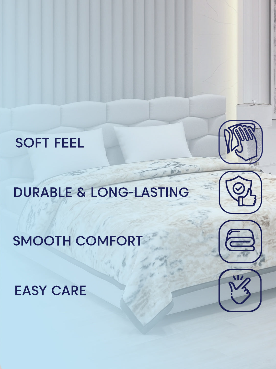 Printed Double Bed 2 Ply 950 GSM Blanket for Winter (Sensation), Weight 5 kg