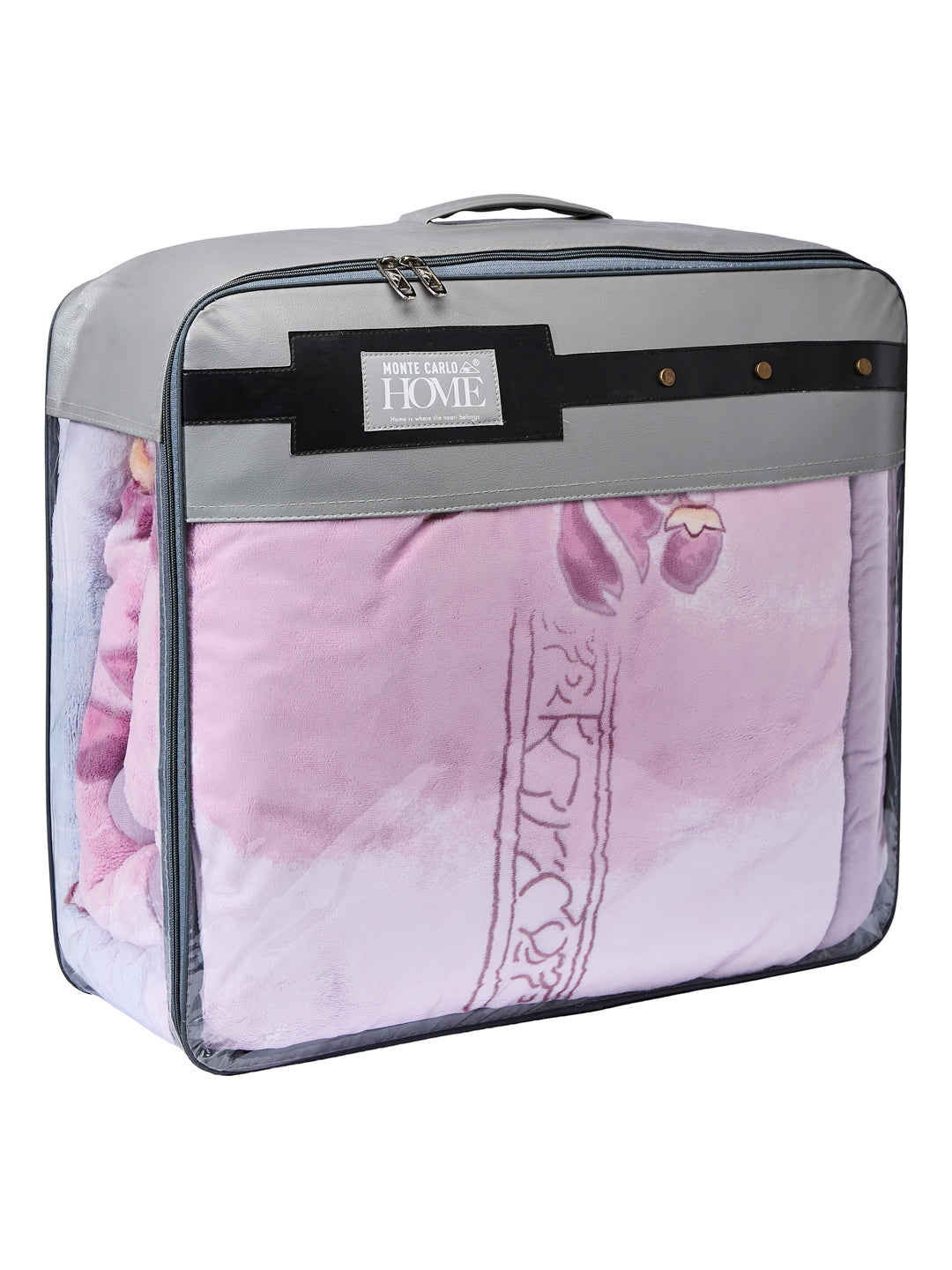 Floral Print Double Bed 3 Ply 890 GSM Blanket for Winter (Sissoo), Weight 4.7 kg