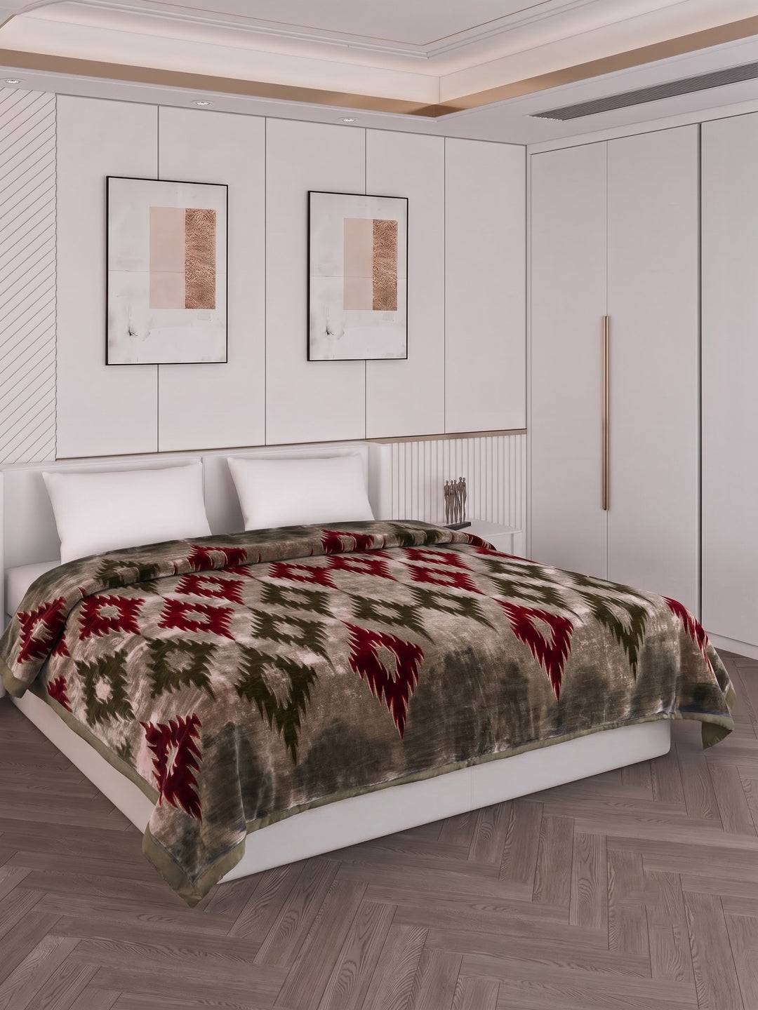 Printed Double Bed 2 Ply 800 GSM Blanket for Winter (Sanganeri), Weight 4.2 kg