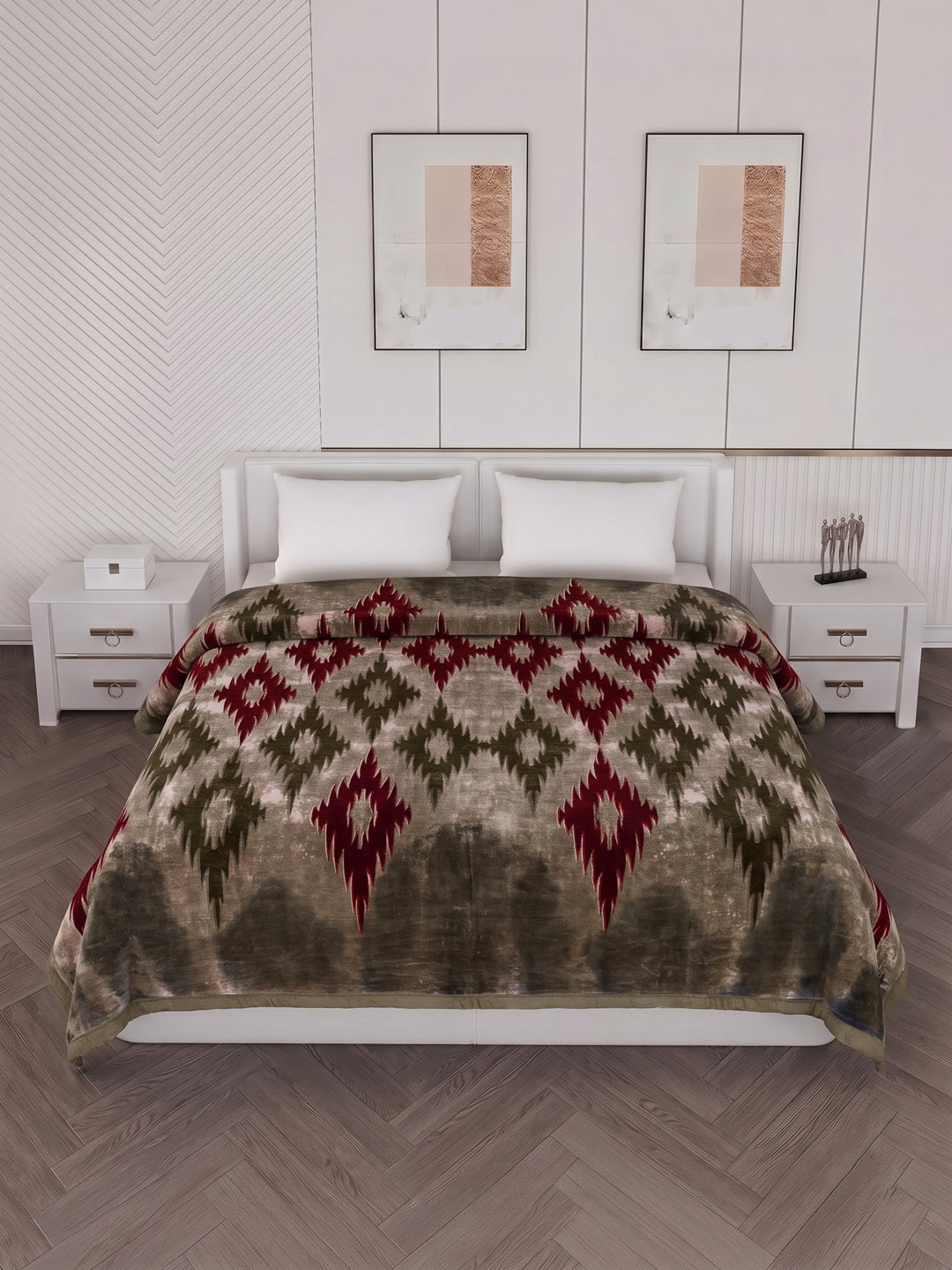 Printed Double Bed 2 Ply 800 GSM Blanket for Winter (Sanganeri), Weight 4.2 kg