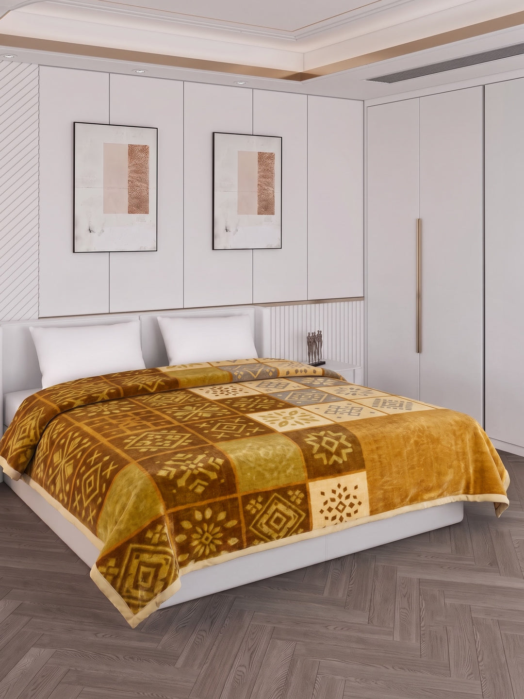 Printed Double Bed 2 Ply 800 GSM Blanket for Winter (Sanganeri), Weight 4.2 kg