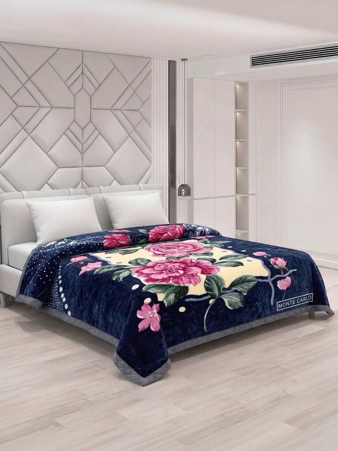 Floral Print Double Bed 2 Ply 750 GSM Blanket for Winter (Super Star), Weight 4 kg