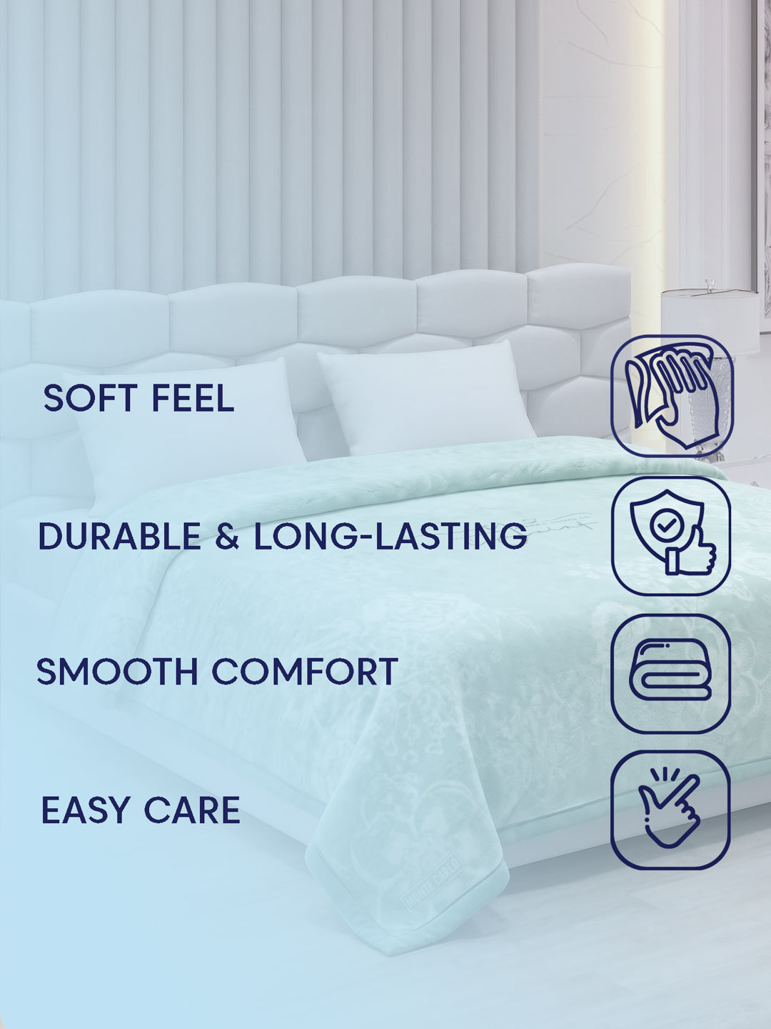 Printed Double Bed 2 Ply 840 GSM Blanket for Winter (Tranquil), Weight 4.4 kg