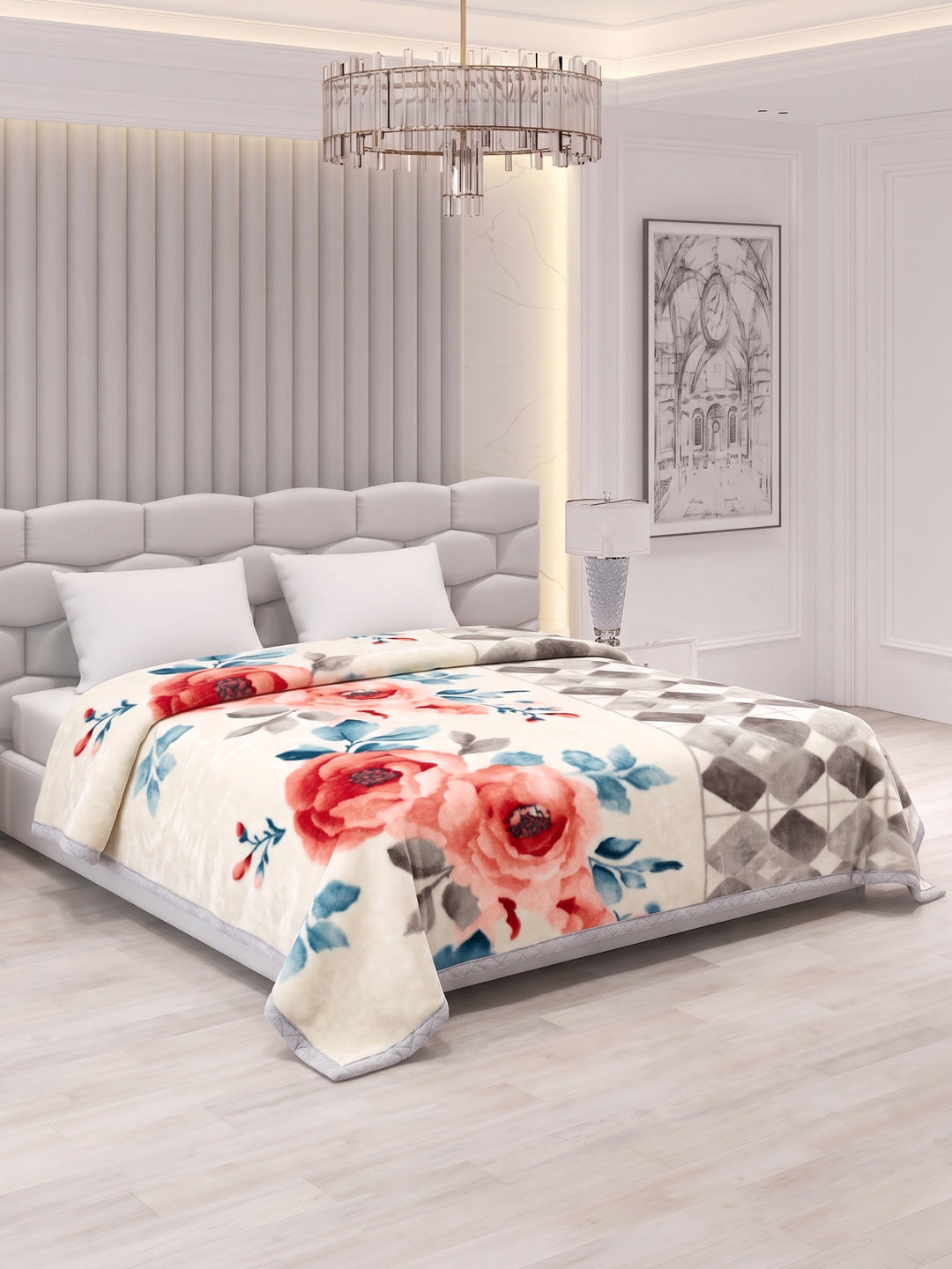 Printed Double Bed 2 Ply 900 GSM Blanket for Winter (Vista Plus), Weight 4.8 kg