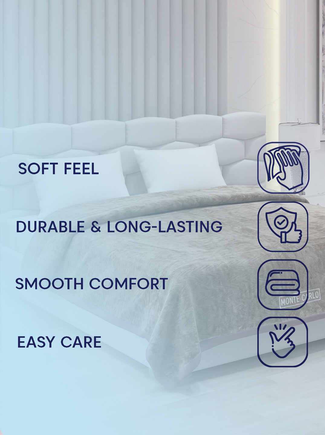 Printed Double Bed 2 Ply 840 GSM Blanket for Winter (Windsor), Weight 4.4 kg