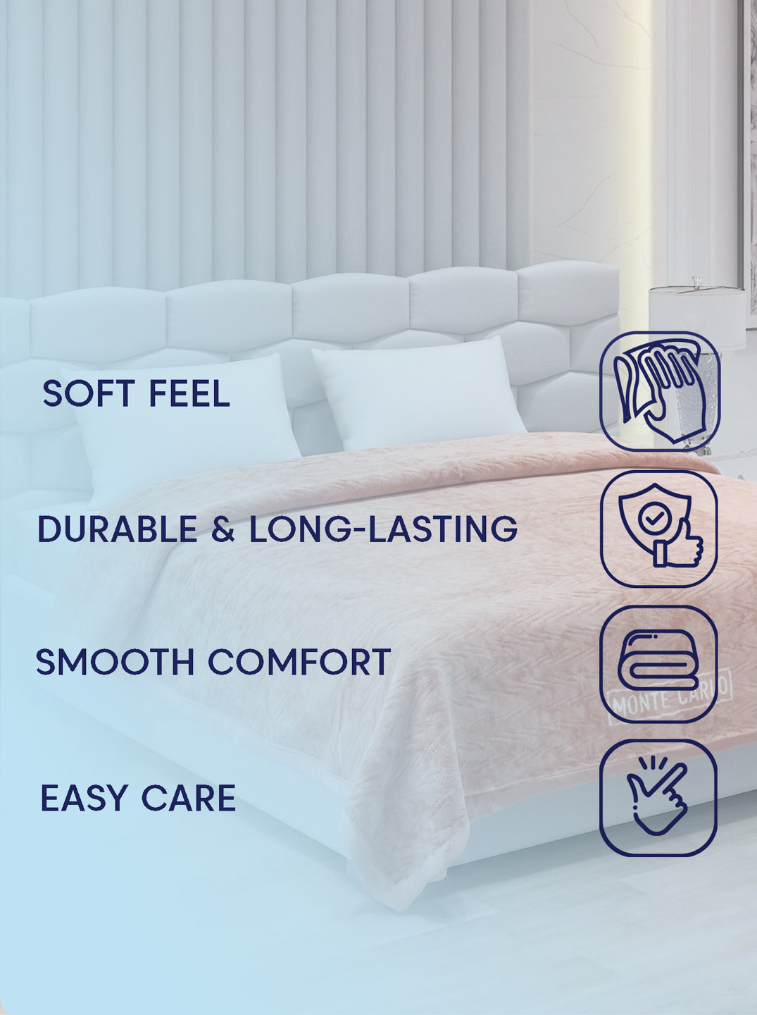 Printed Double Bed 2 Ply 840 GSM Blanket for Winter (Windsor), Weight 4.4 kg