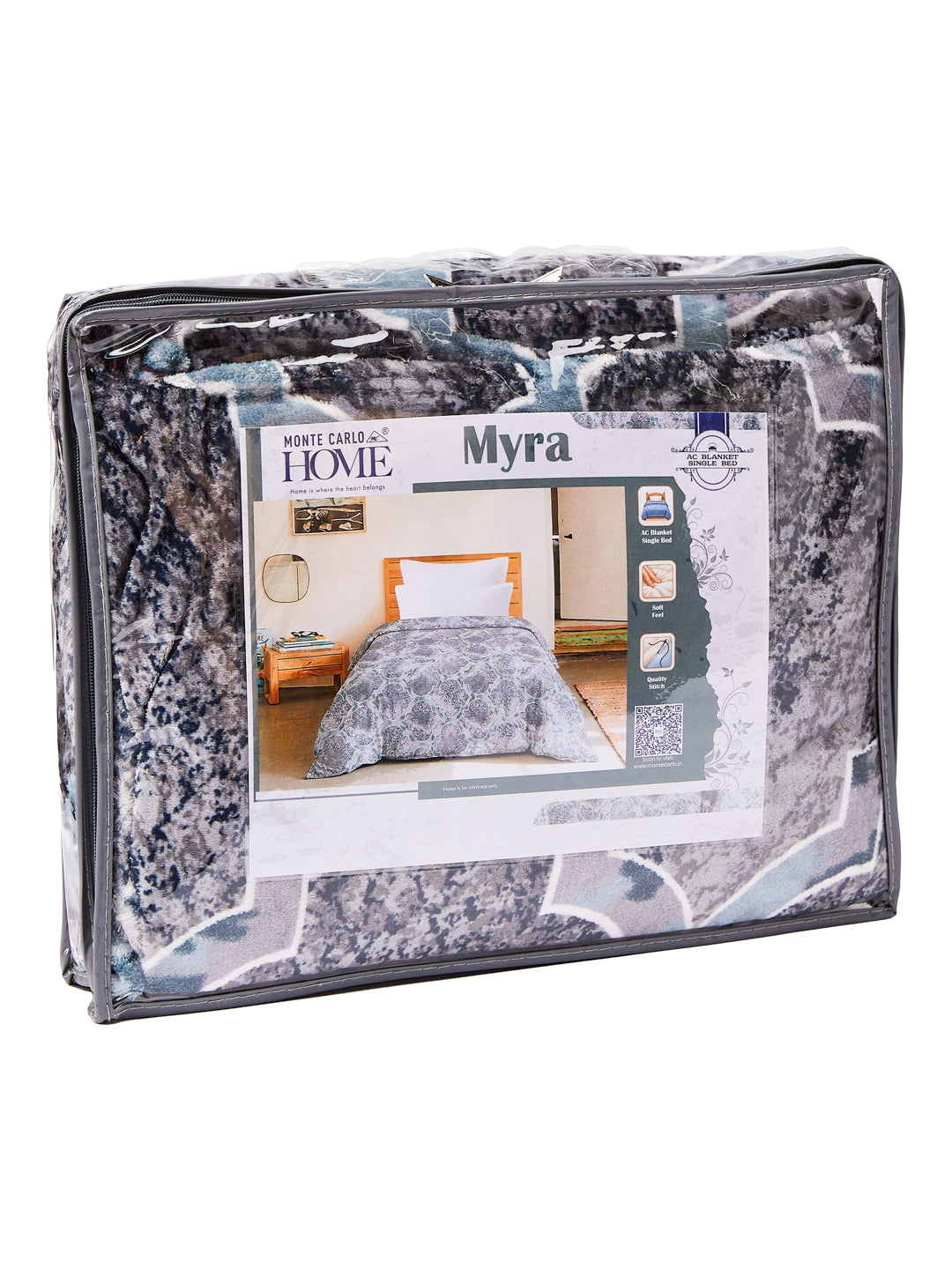 Printed Single Bed 150 GSM AC Blanket (Myra), Weight 800 gm