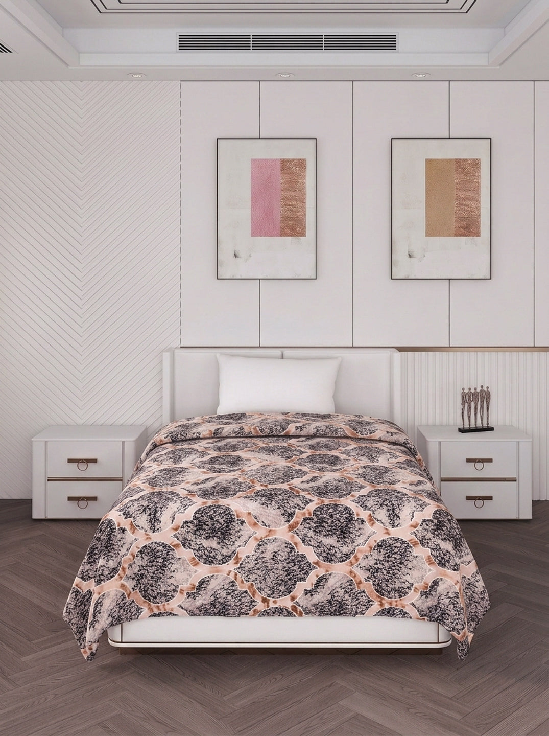 Printed Single Bed 150 GSM AC Blanket (Myra), Weight 800 gm