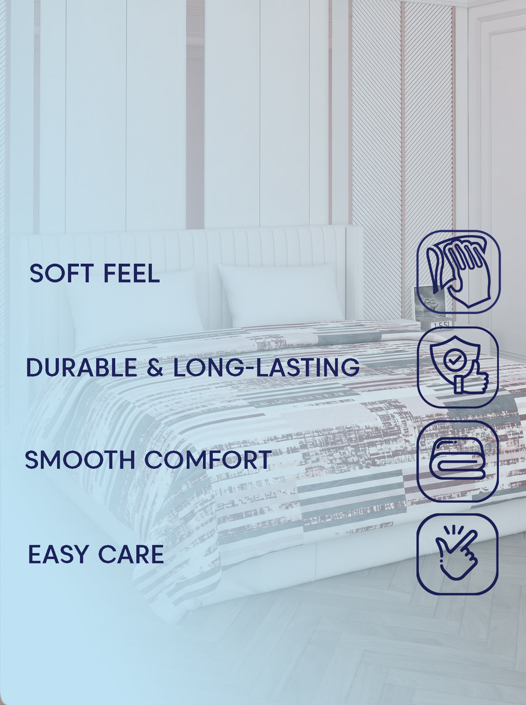Printed Double Bed 150 GSM AC Blanket (Myra), Weight 1.2 kg