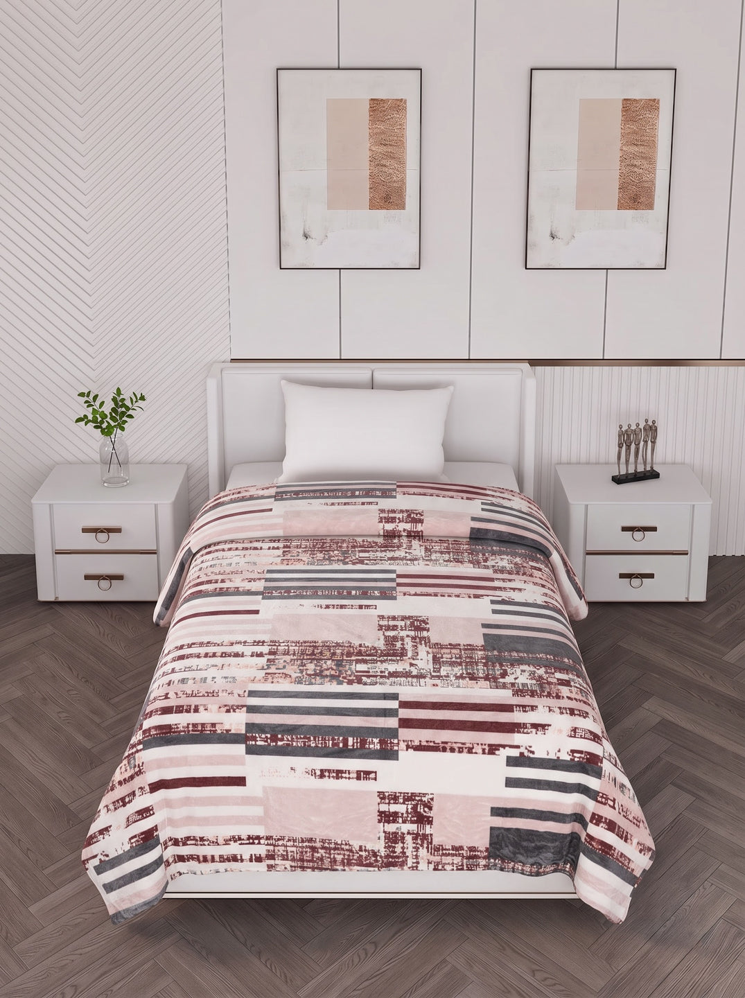 Printed Single Bed 150 GSM AC Blanket (Myra), Weight 800 gm