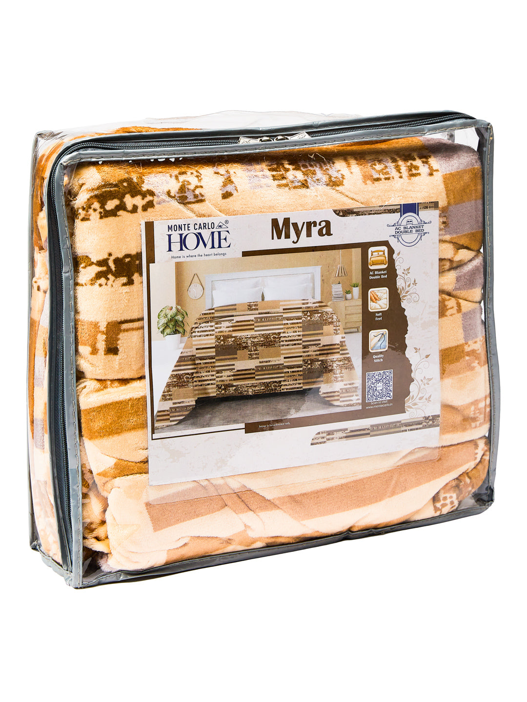 Printed Double Bed 150 GSM AC Blanket (Myra), Weight 1.2 kg